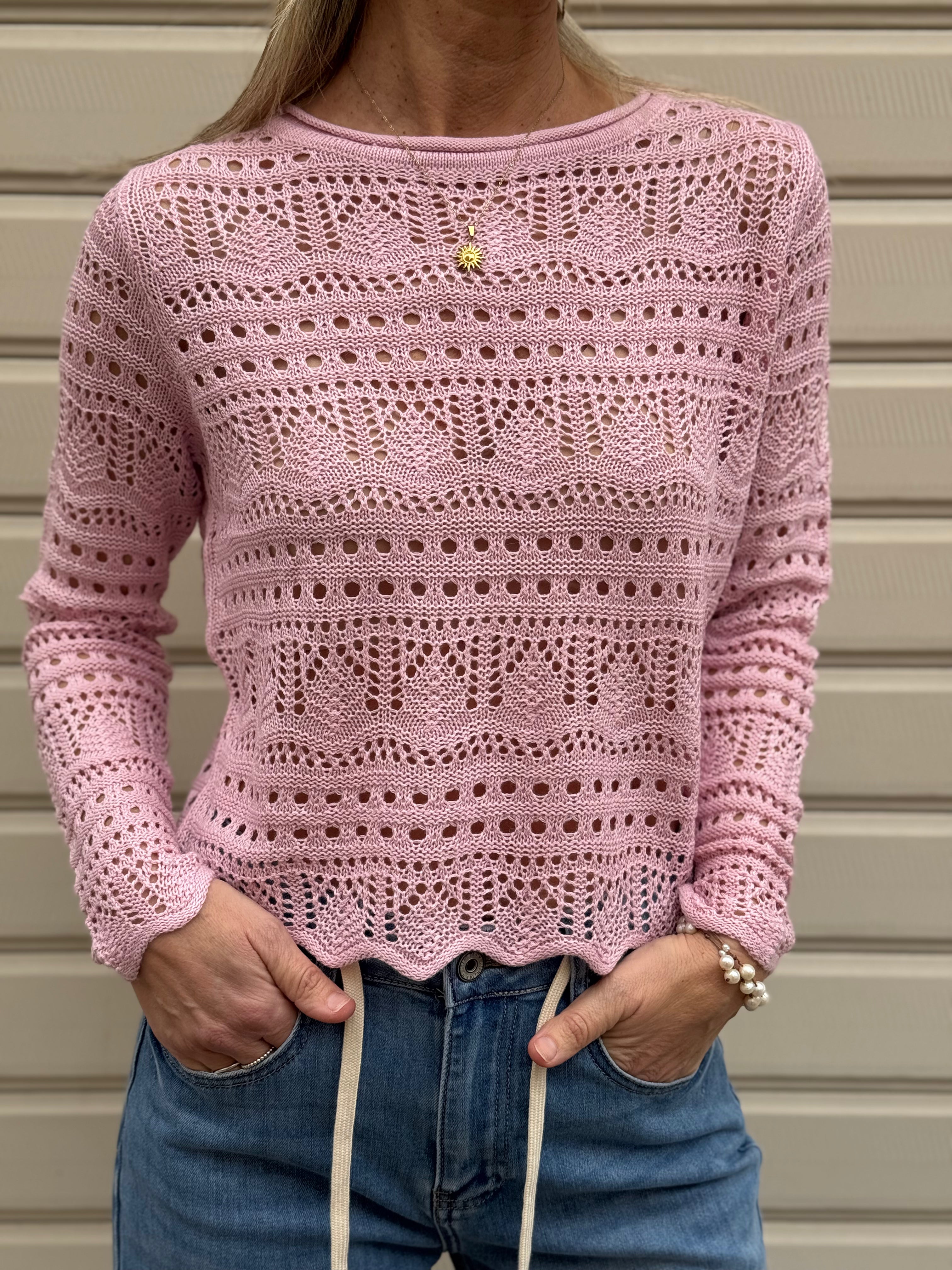 Maglia traforata paricollo sunlay jdy