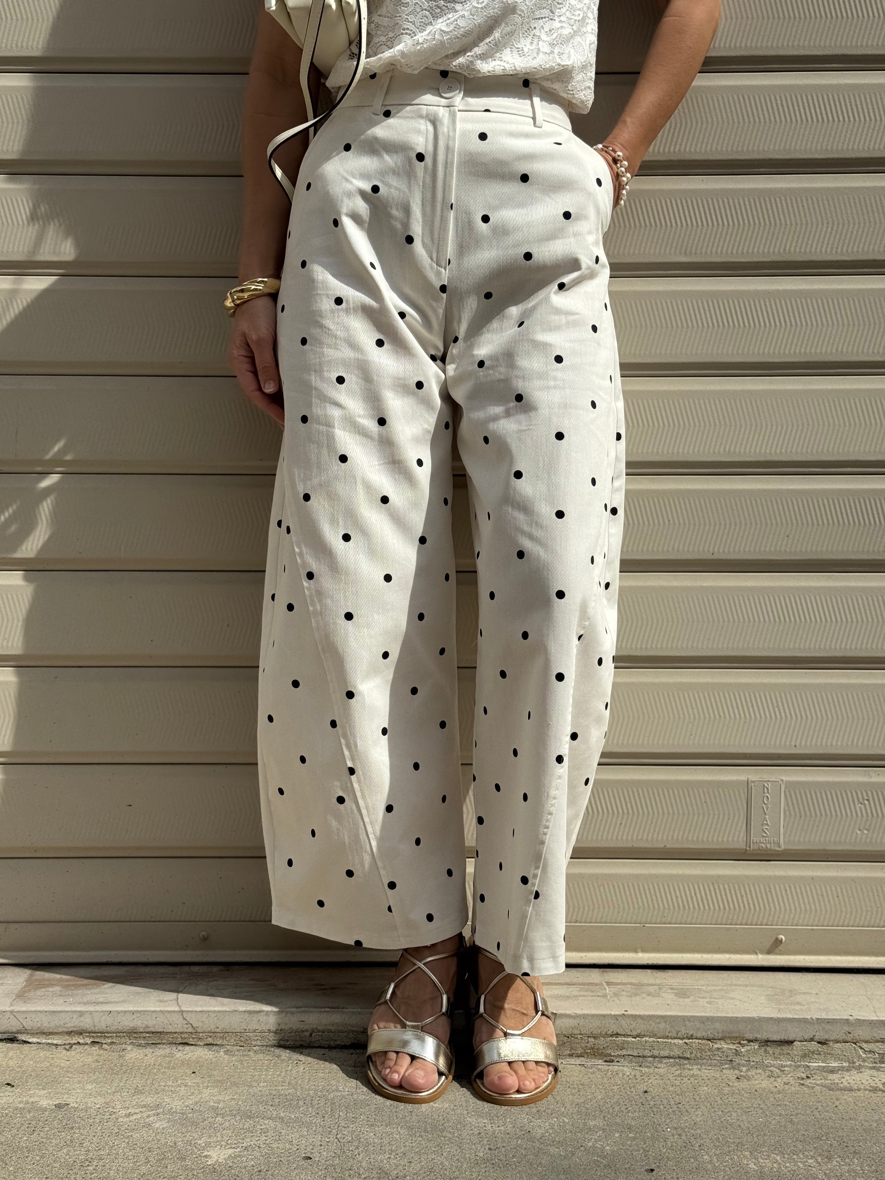 Pantalone barrel pois imperial