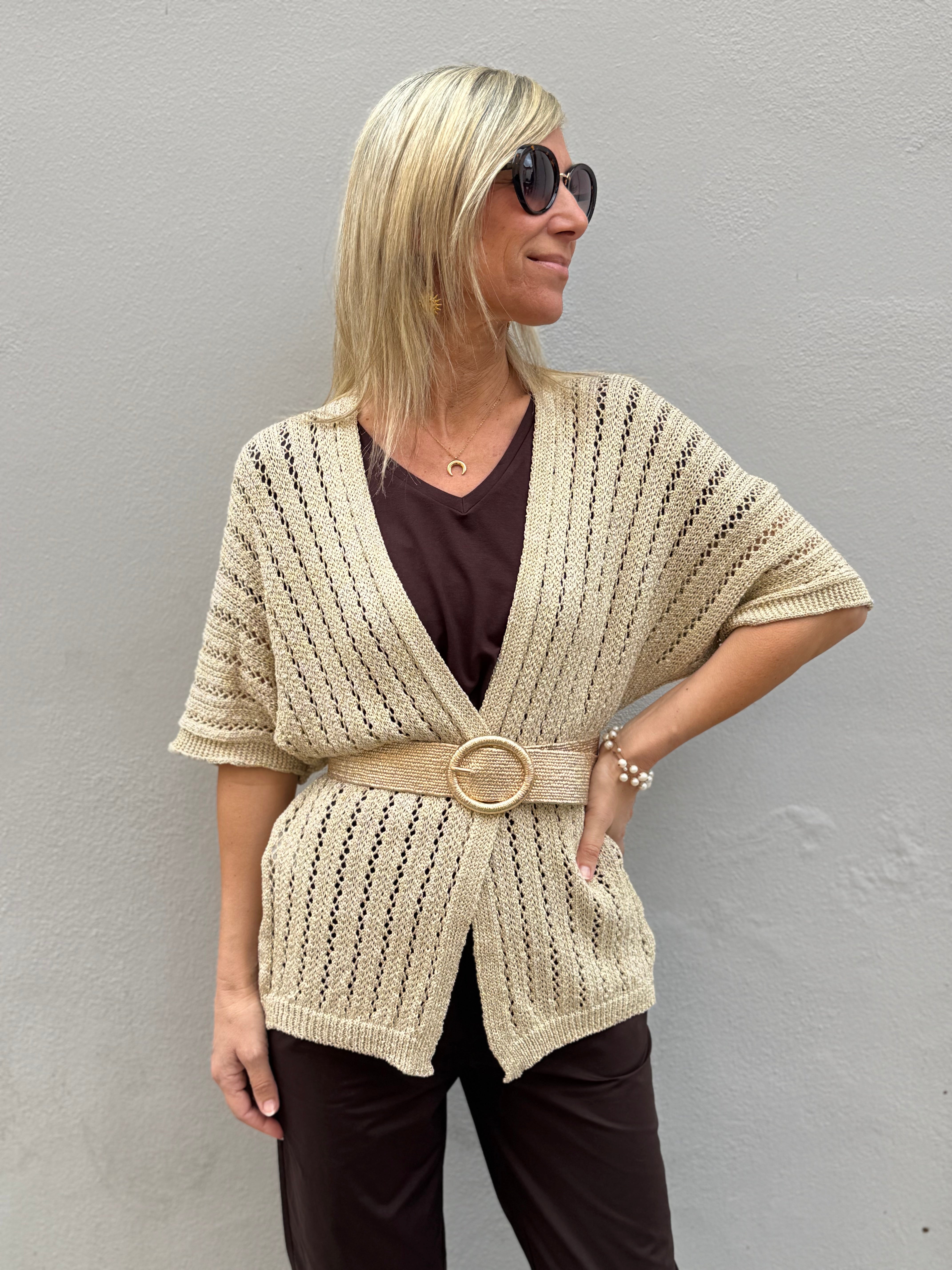 Cardigan kimono oro adora