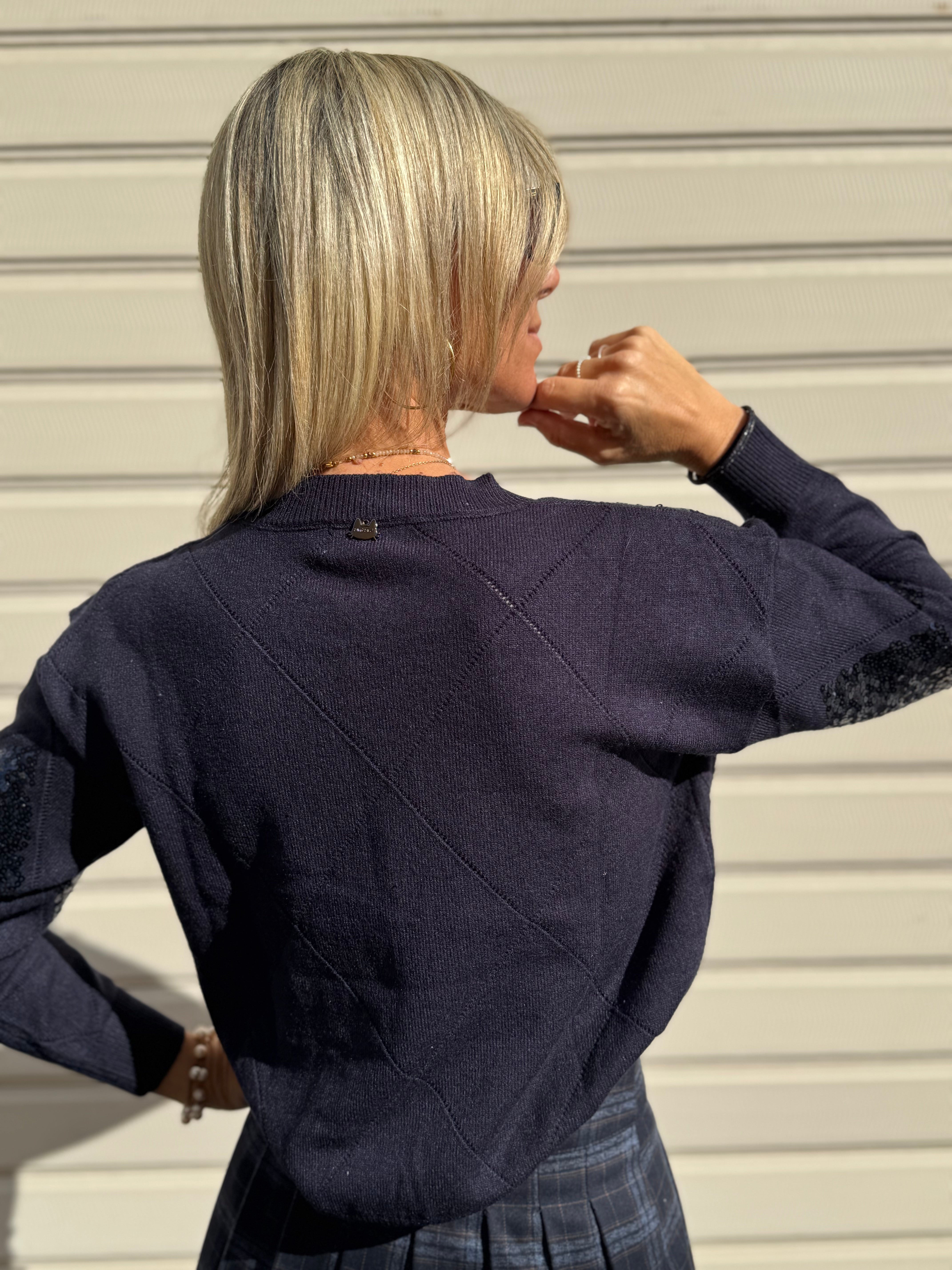 Maglia rombi paillettes mimì