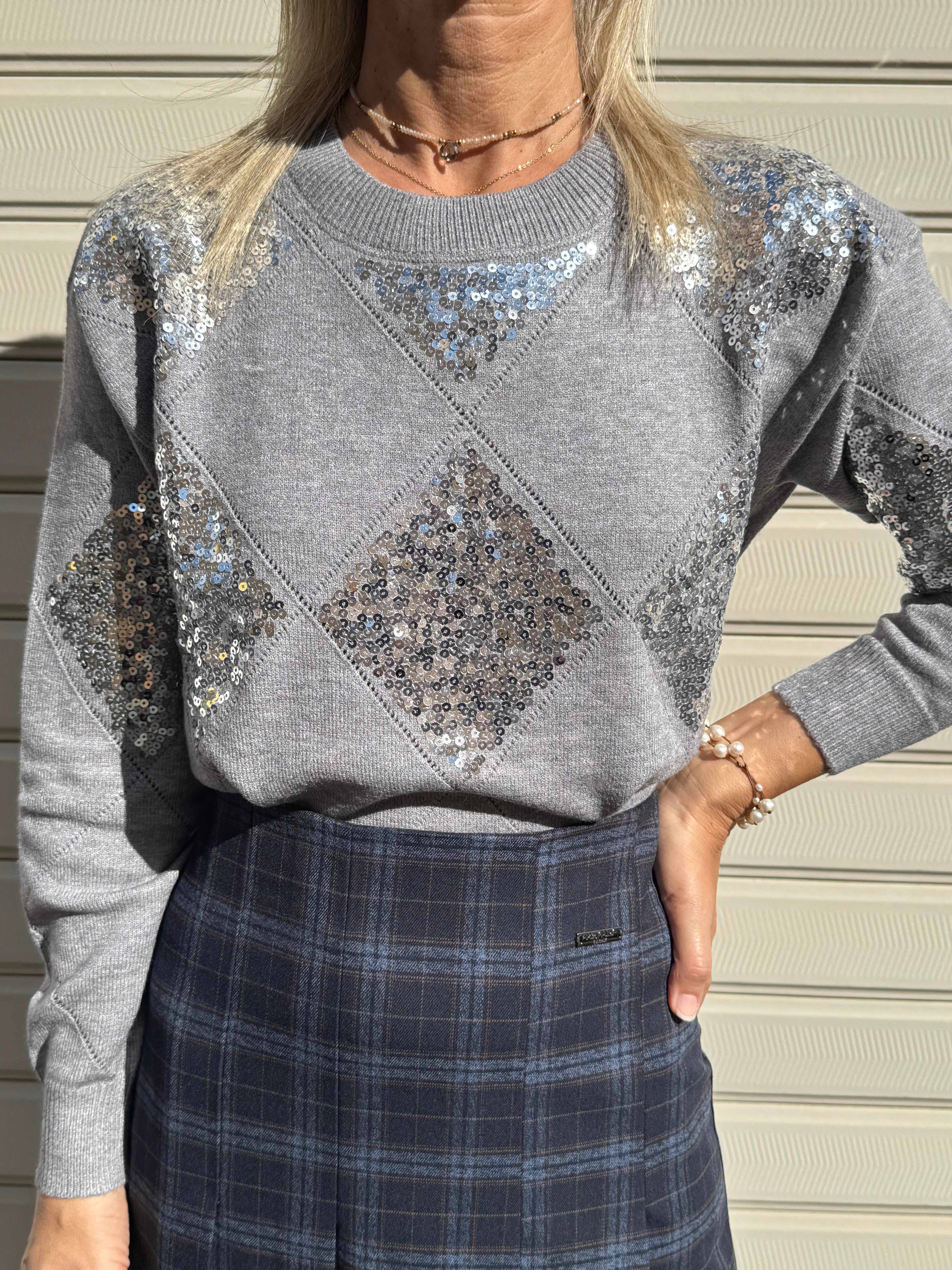 Maglia rombi paillettes mimì