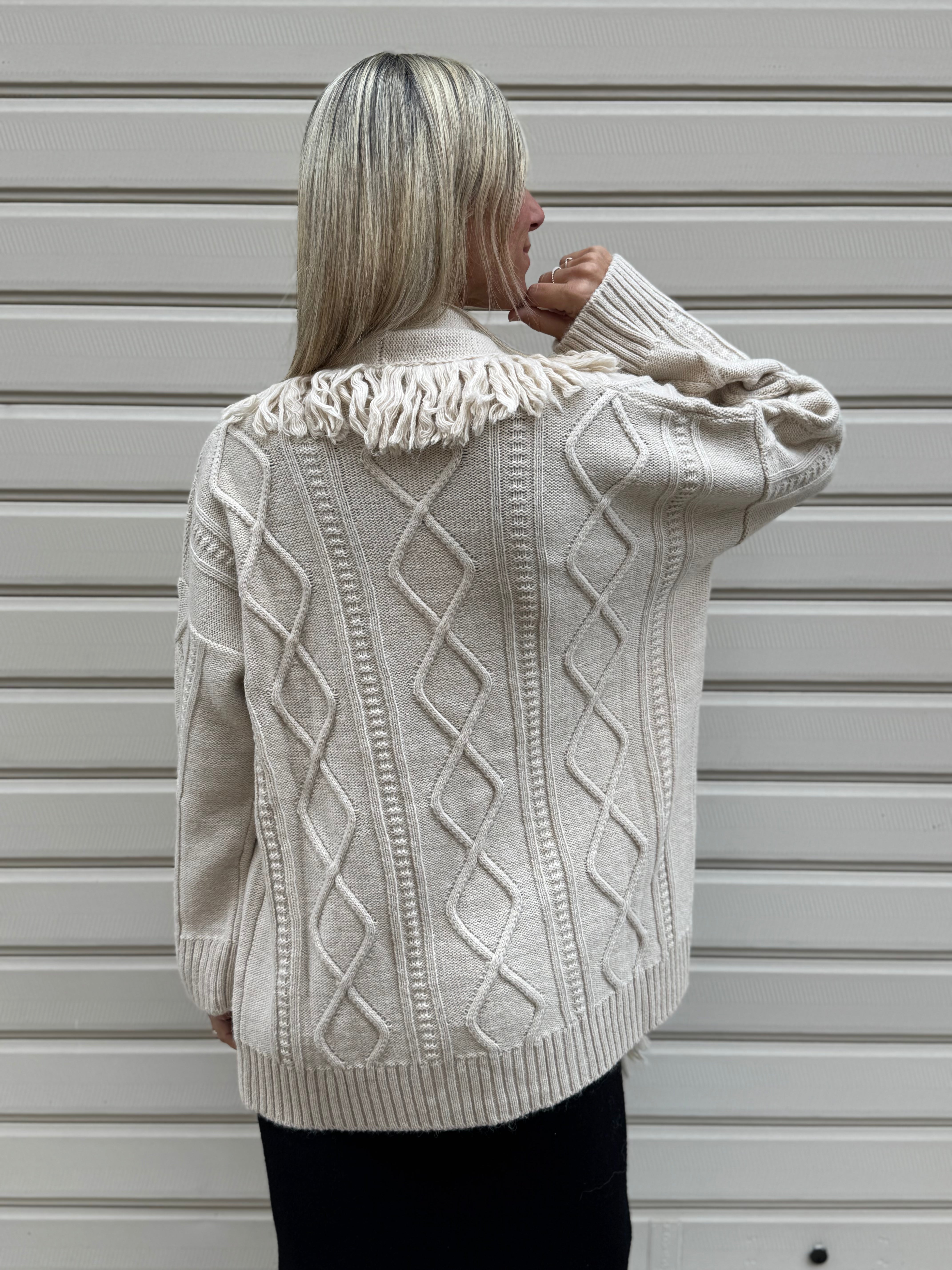 Maxi cardigan con losanghe