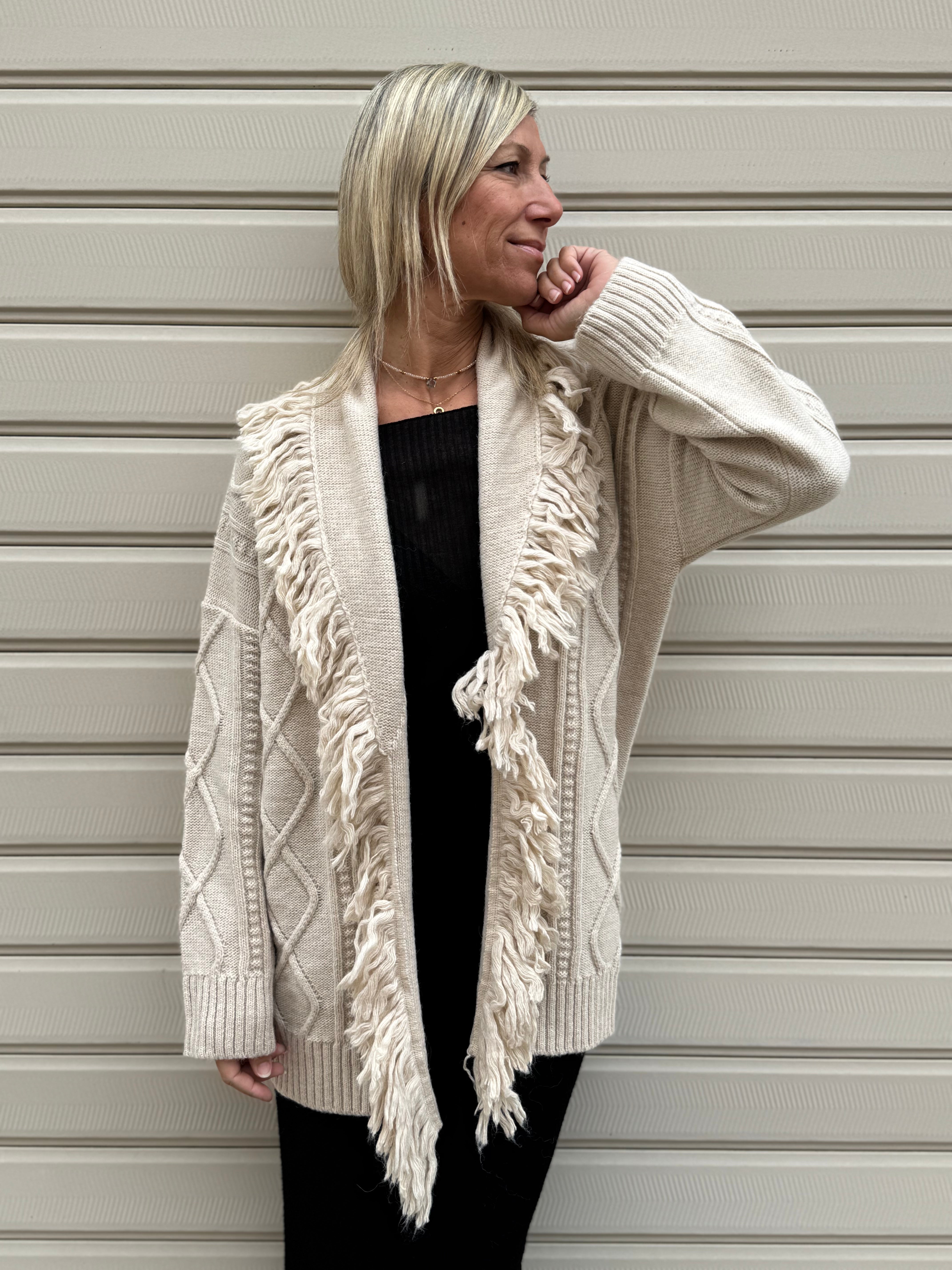 Maxi cardigan con losanghe