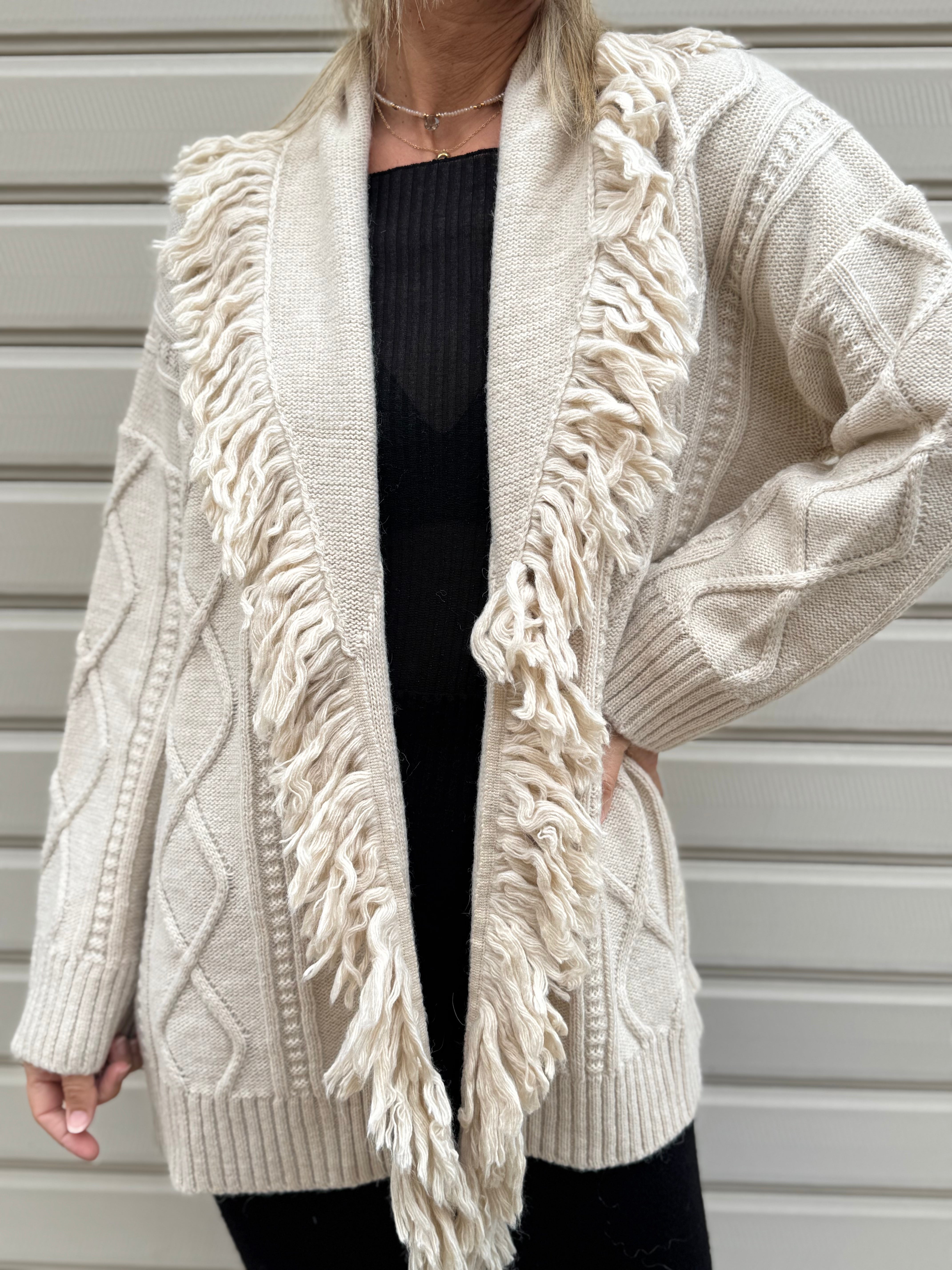 Maxi cardigan con losanghe