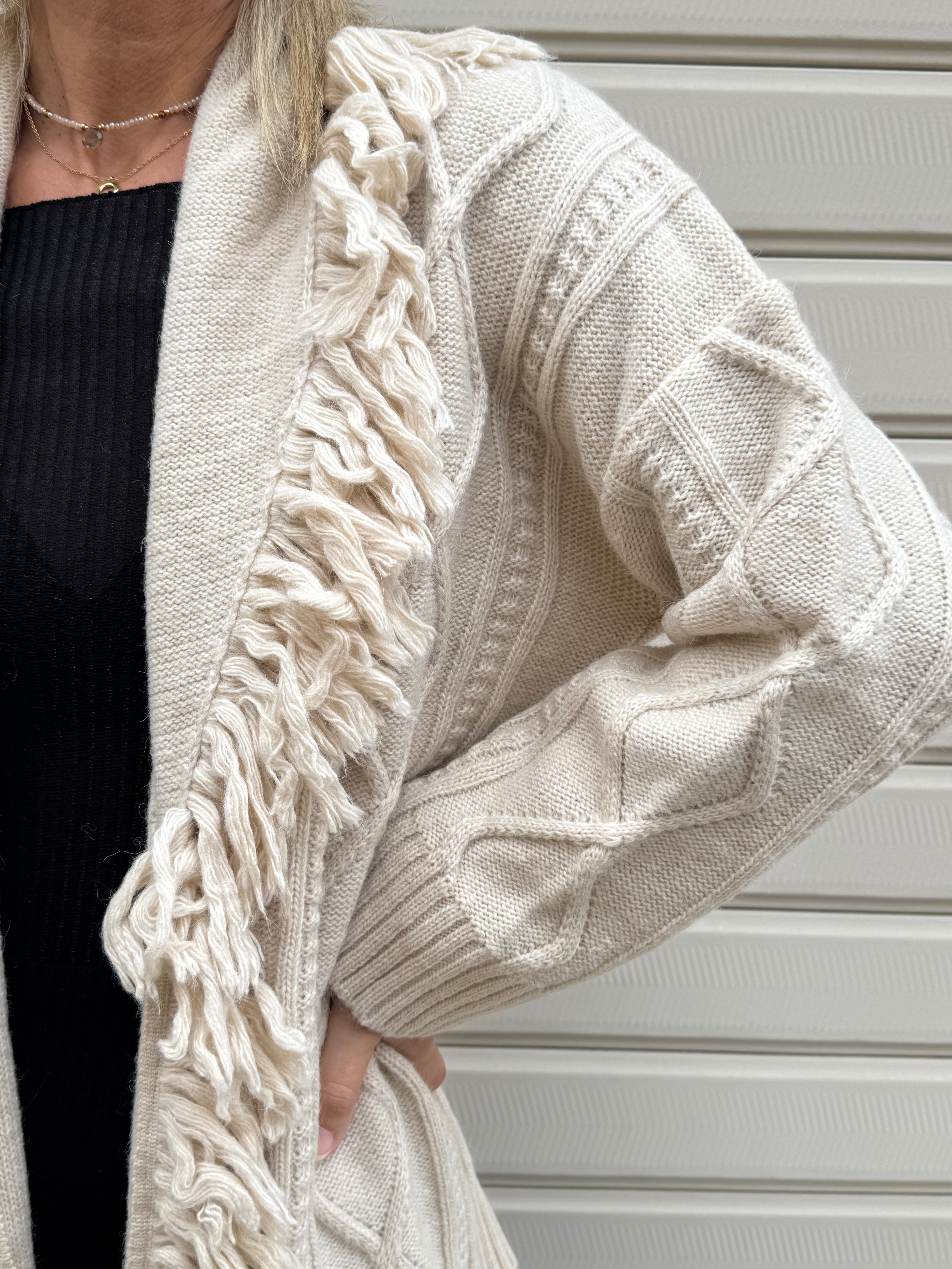 Maxi cardigan con losanghe