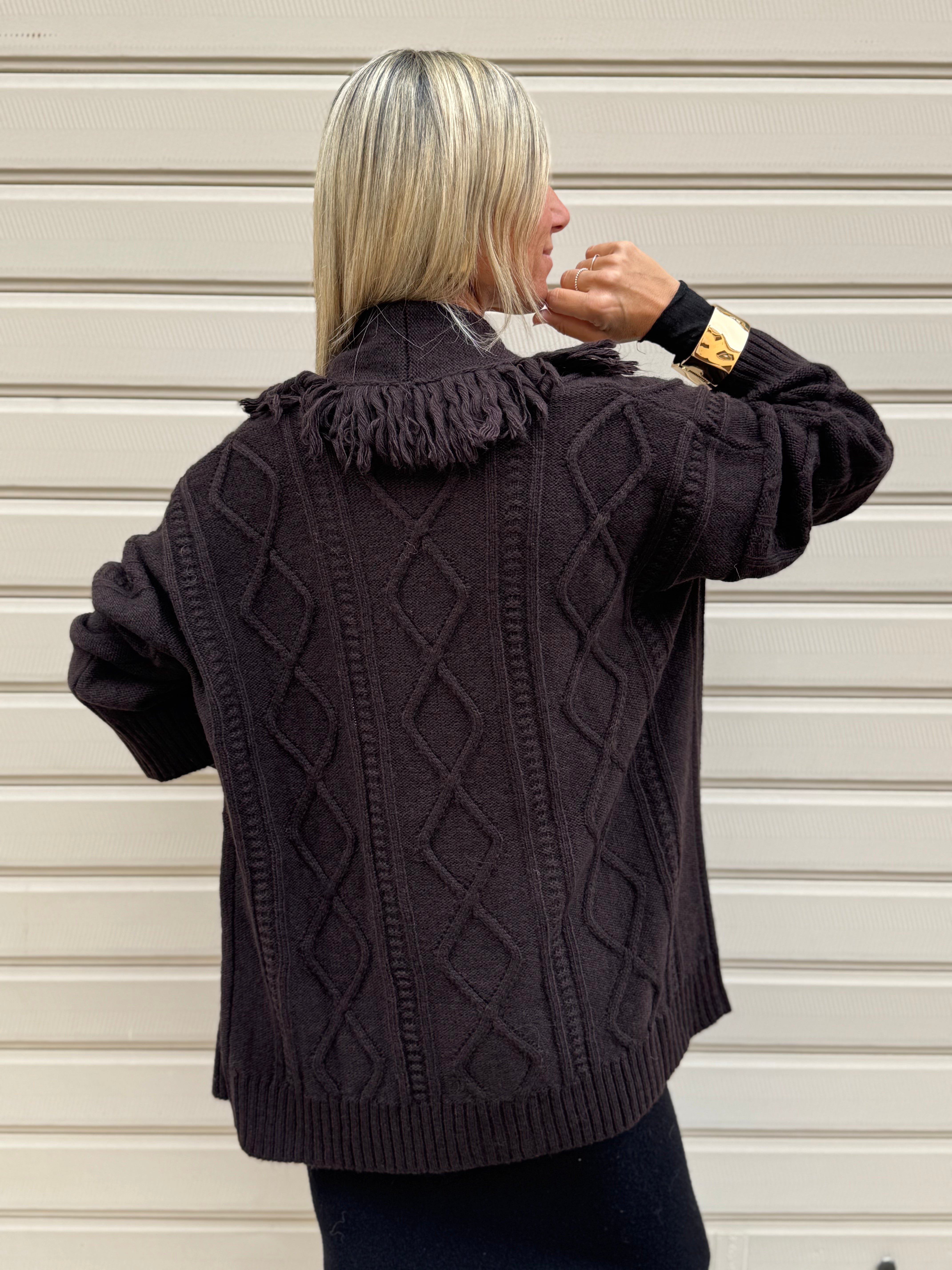 Maxi cardigan con losanghe
