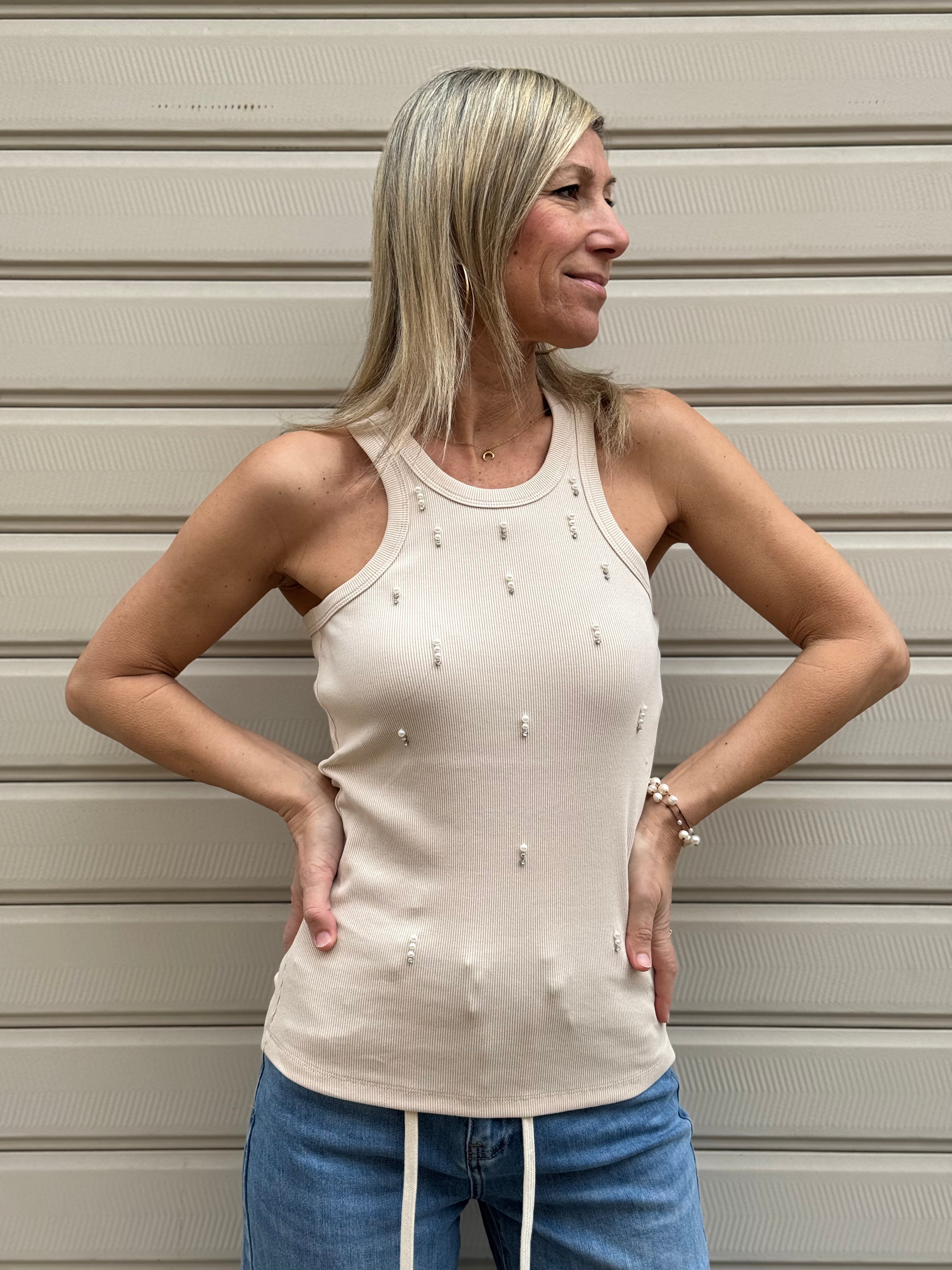 Canotta americana perle Mimì