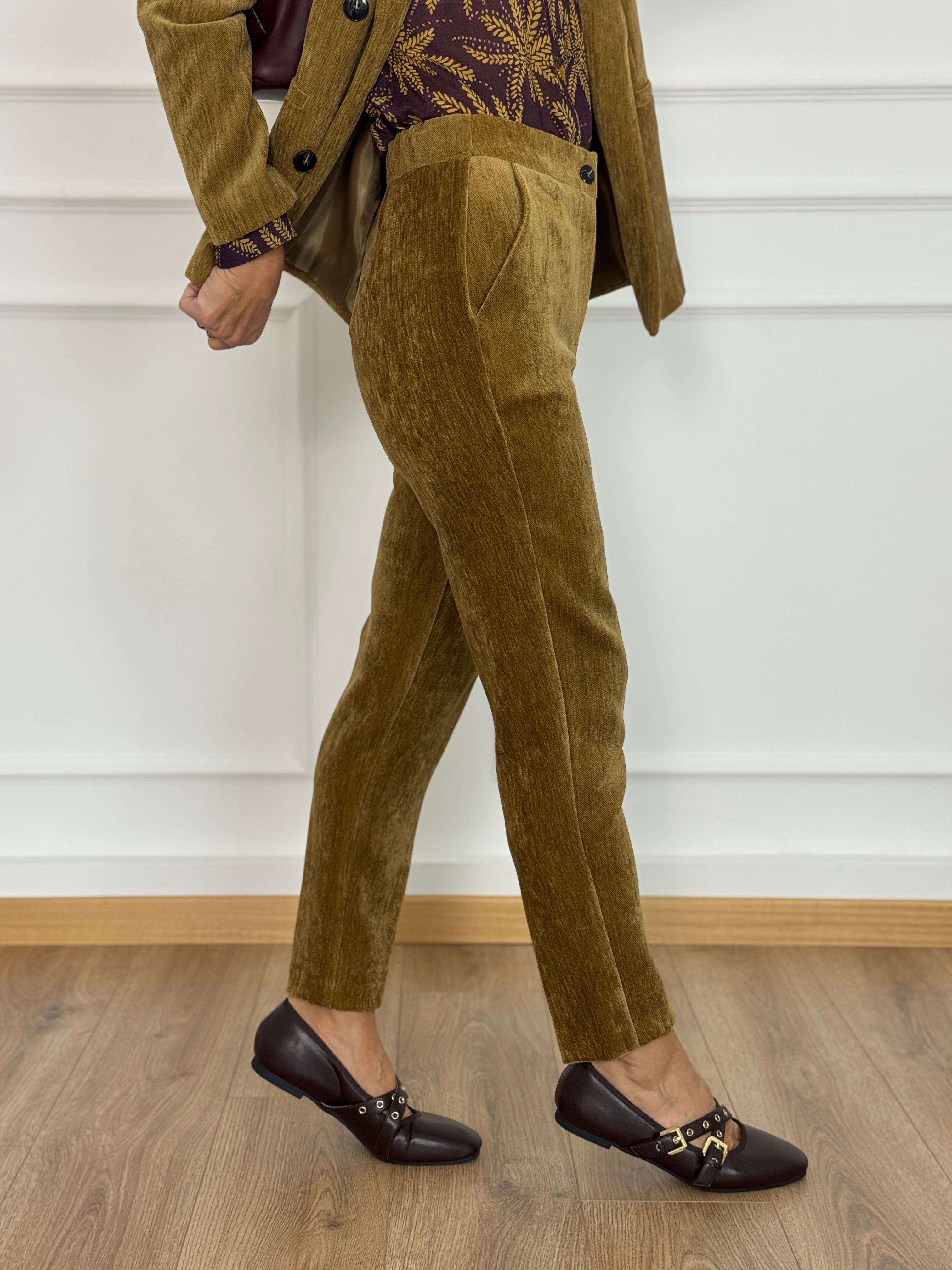 Pantalone sigaretta velluto mimì