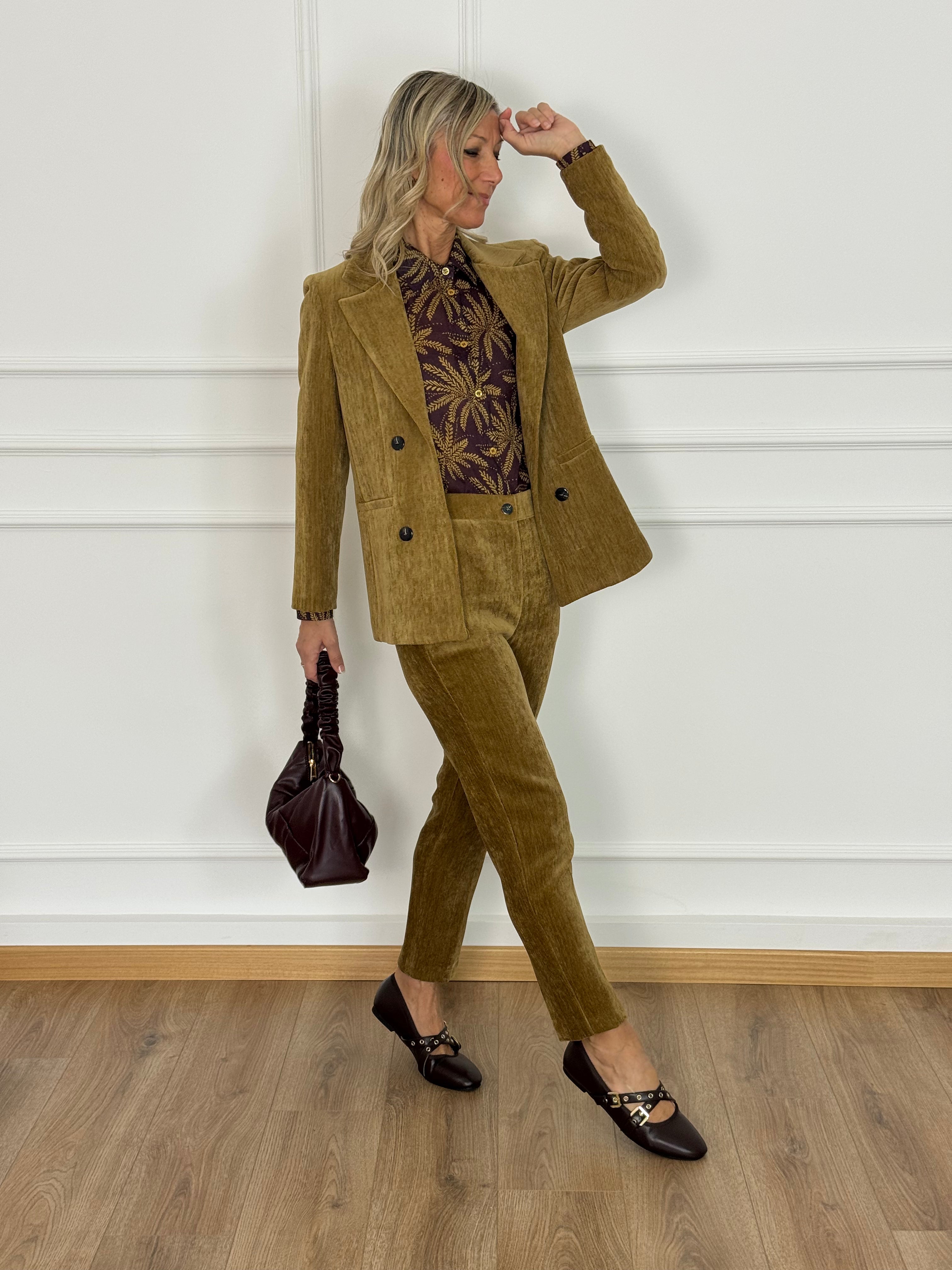 Giacca doppio petto velluto mimì