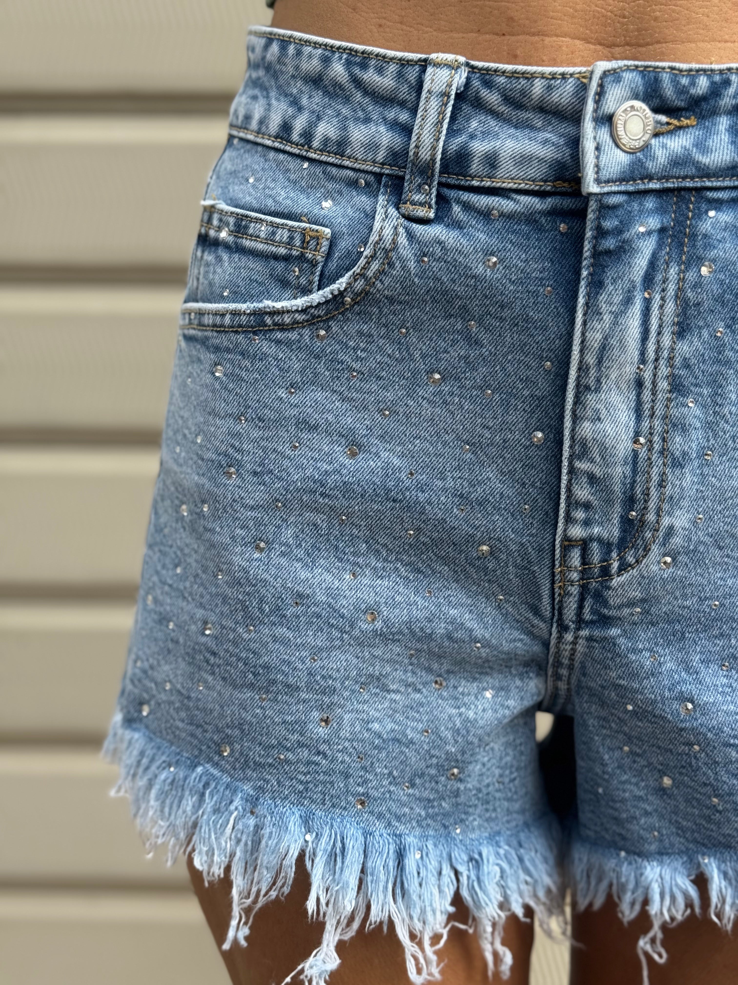 Shorts Strass Frange