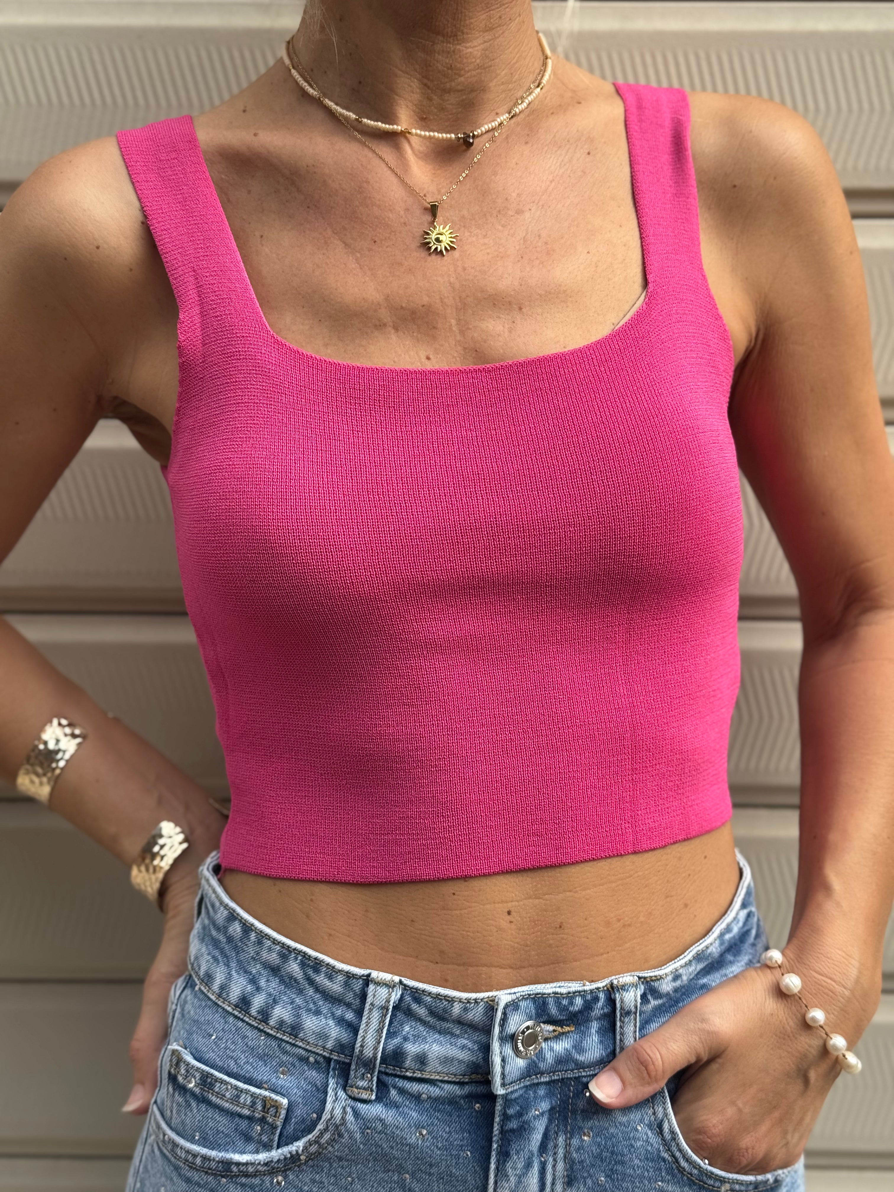 Top Scollo Quadrato