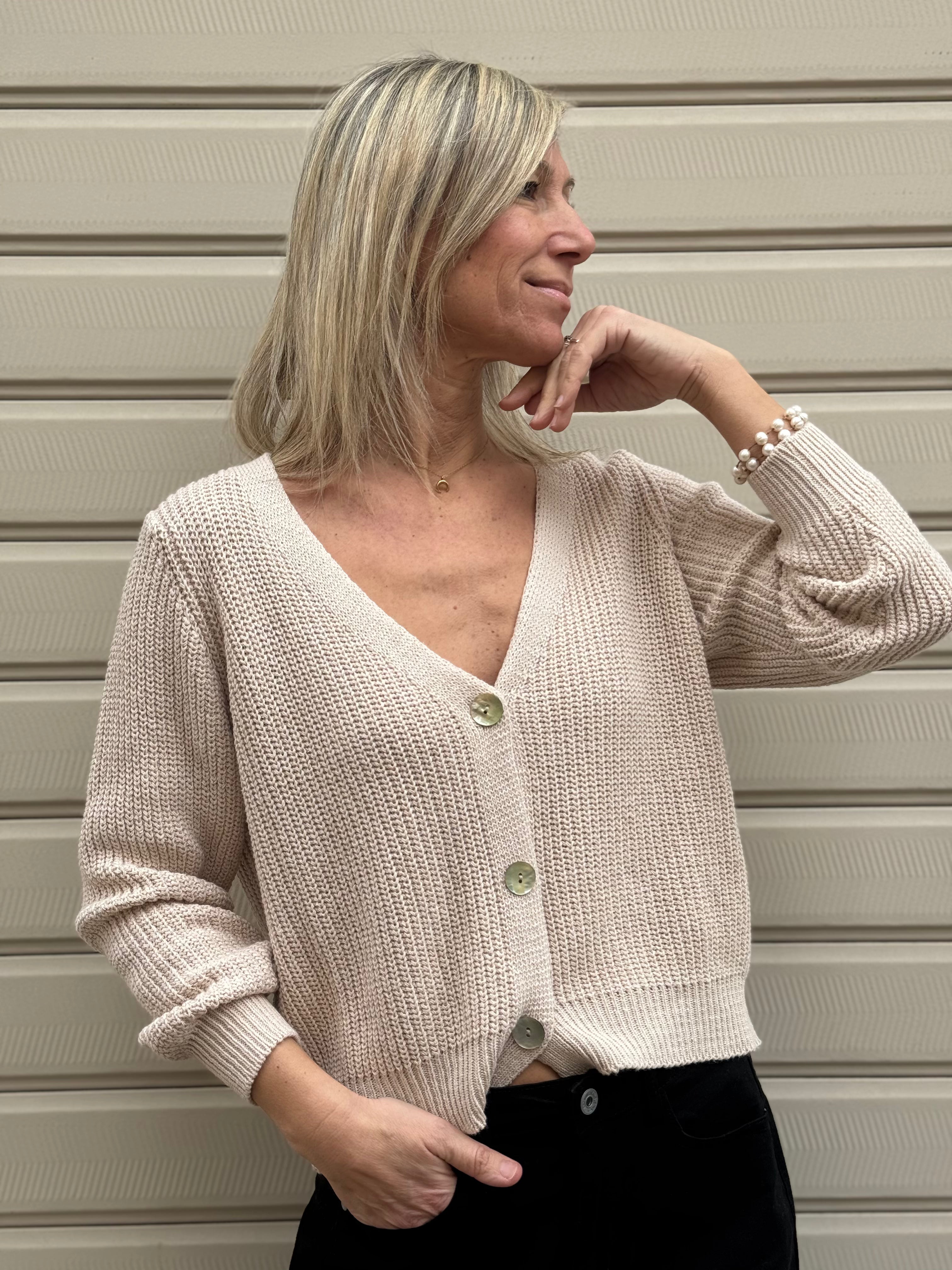 Cardigan punto pannocchia adora