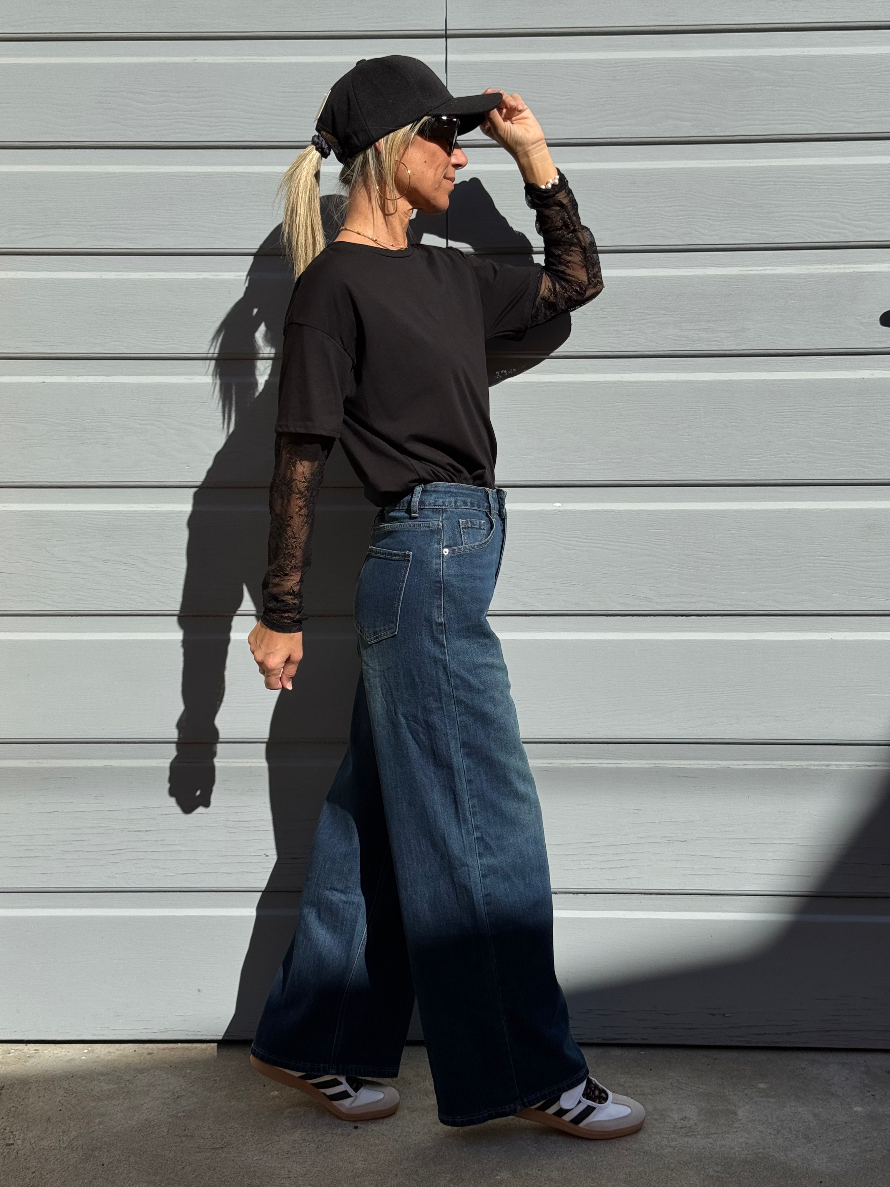 Jeans palazzo blu adora