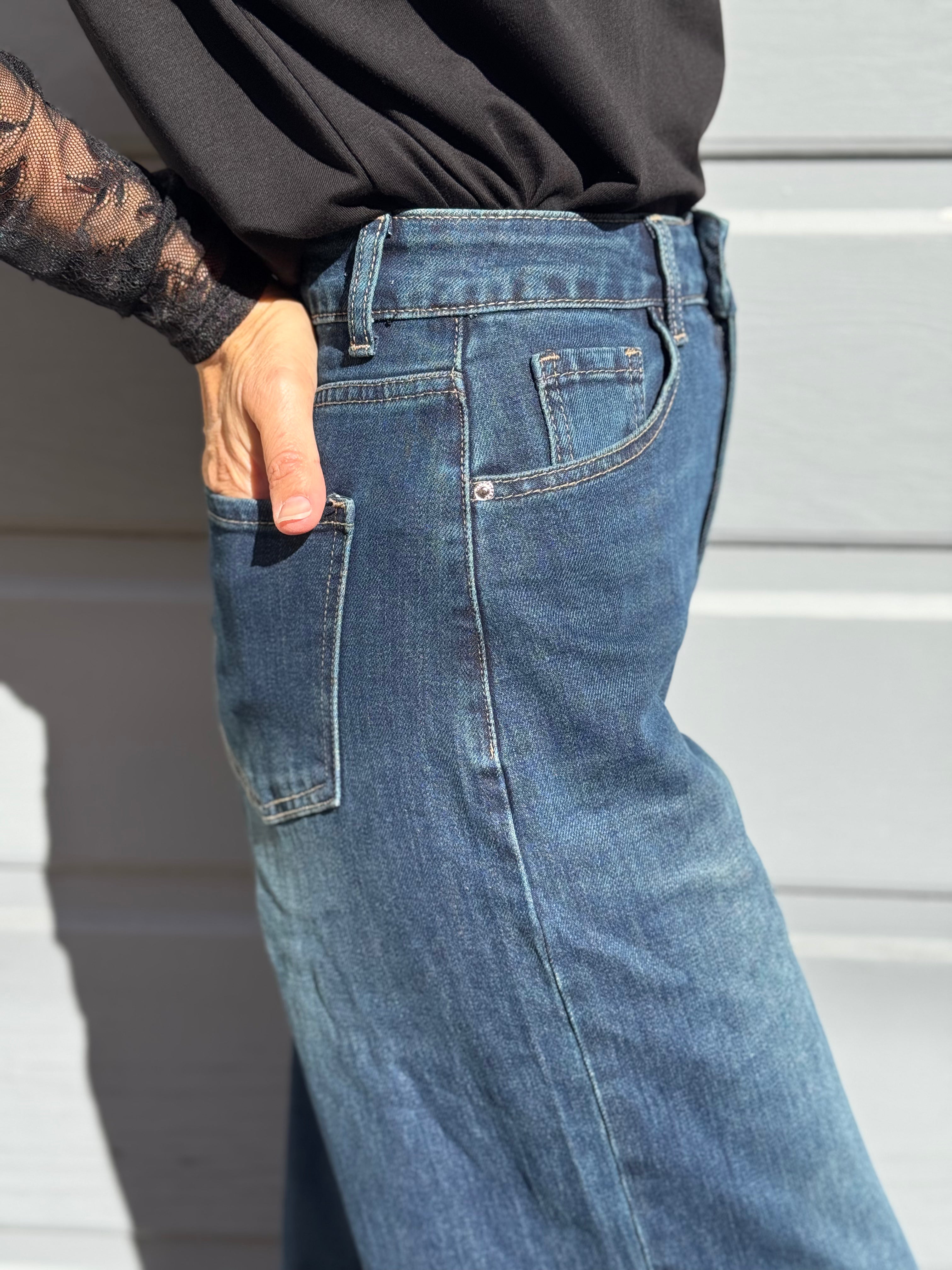 Jeans palazzo blu adora