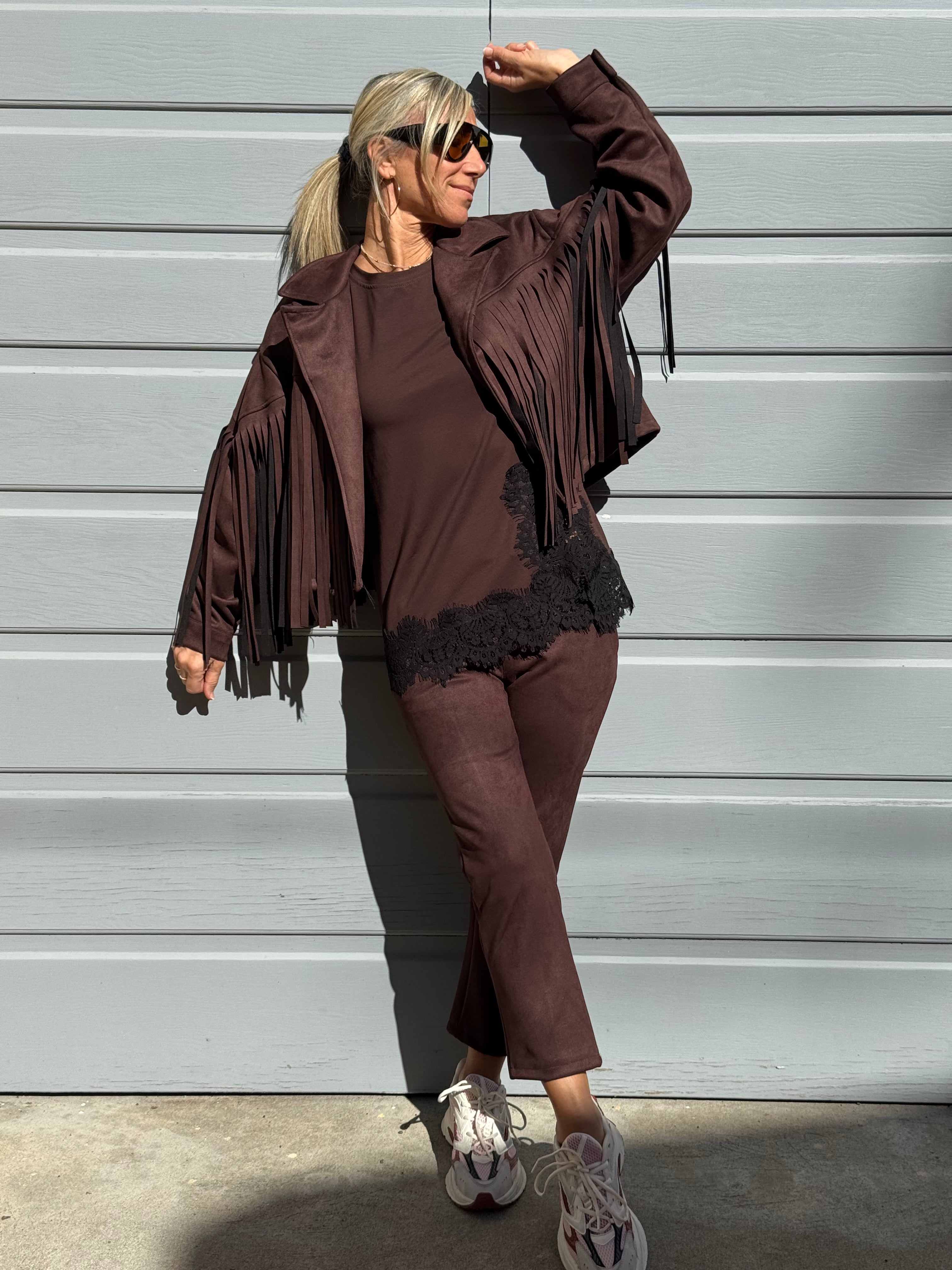 Giacca dainetto frange