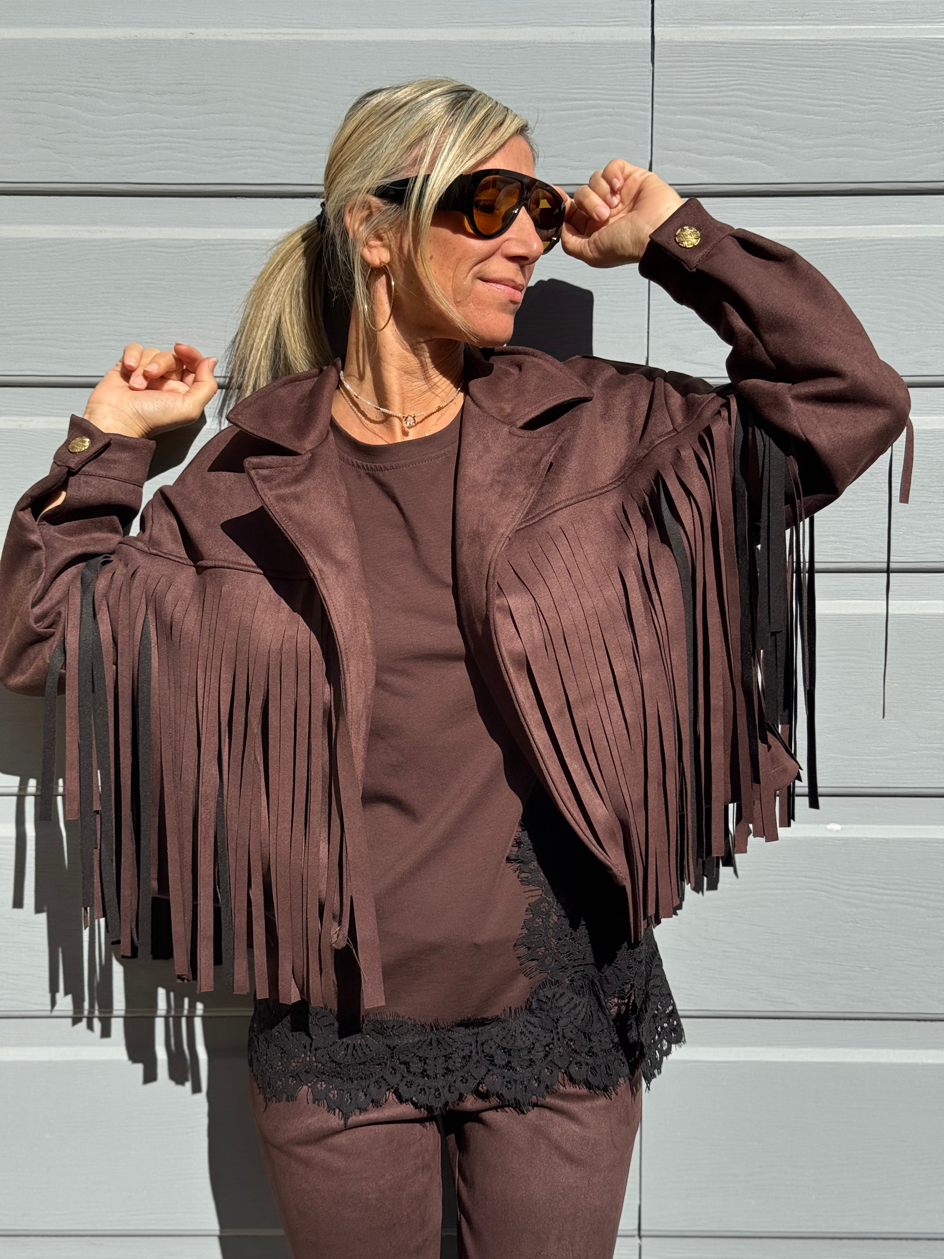 Giacca dainetto frange