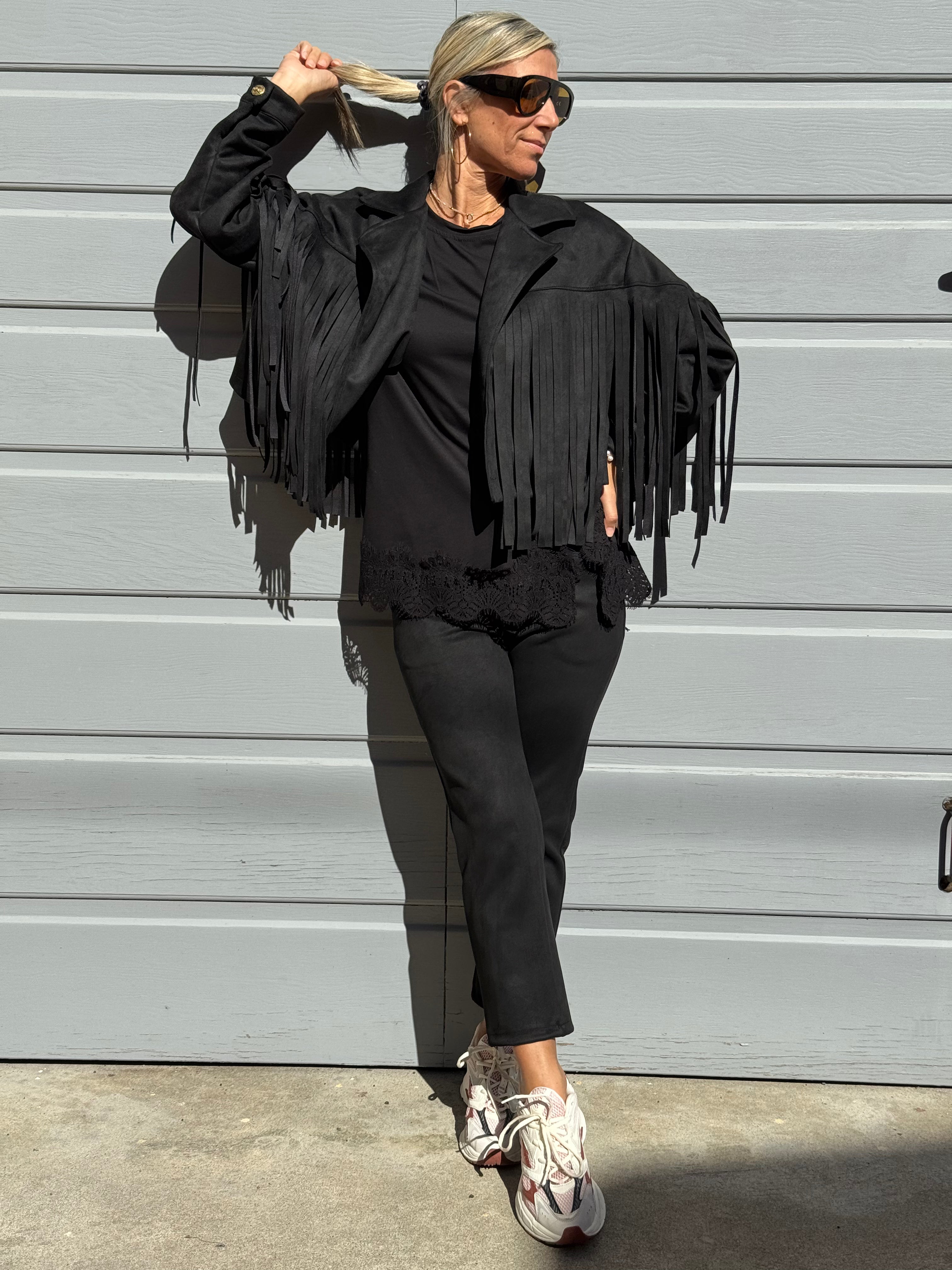 Giacca dainetto frange