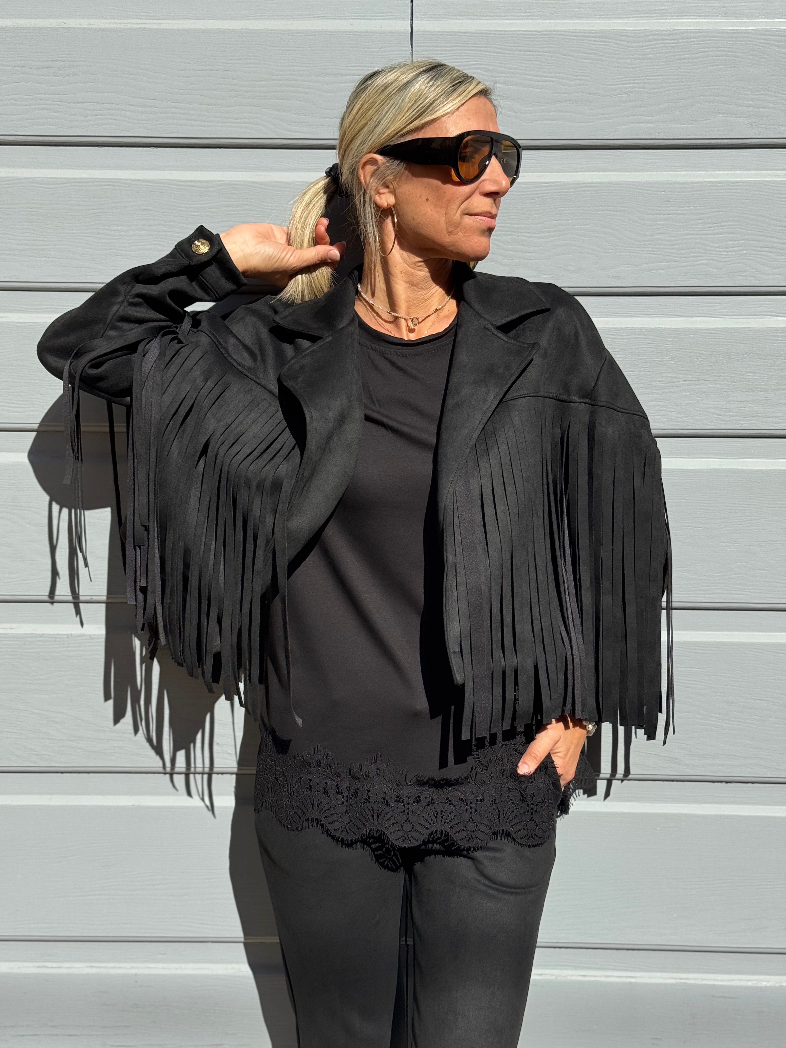 Giacca dainetto frange