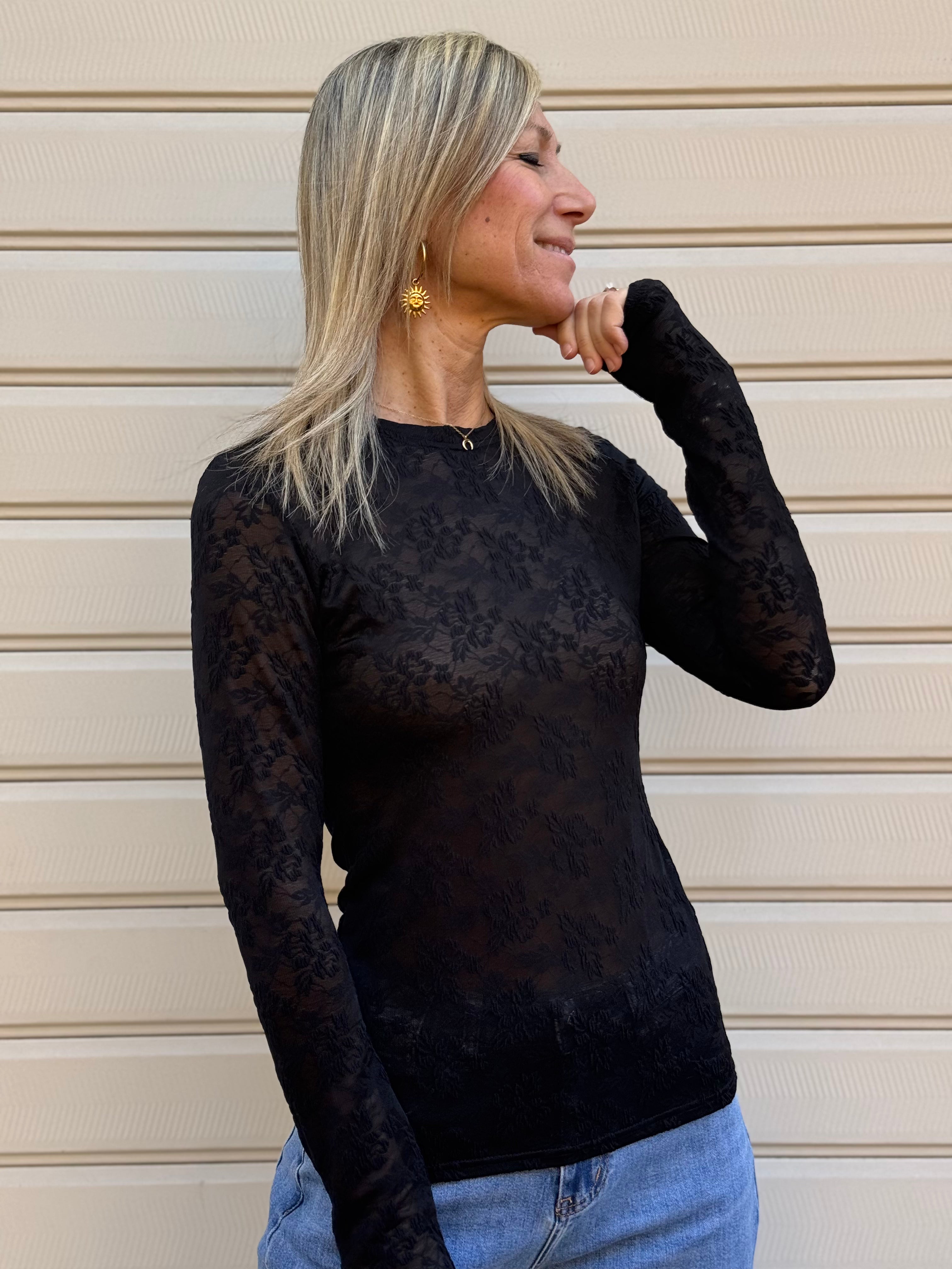 Maglia pizzo devorè adora