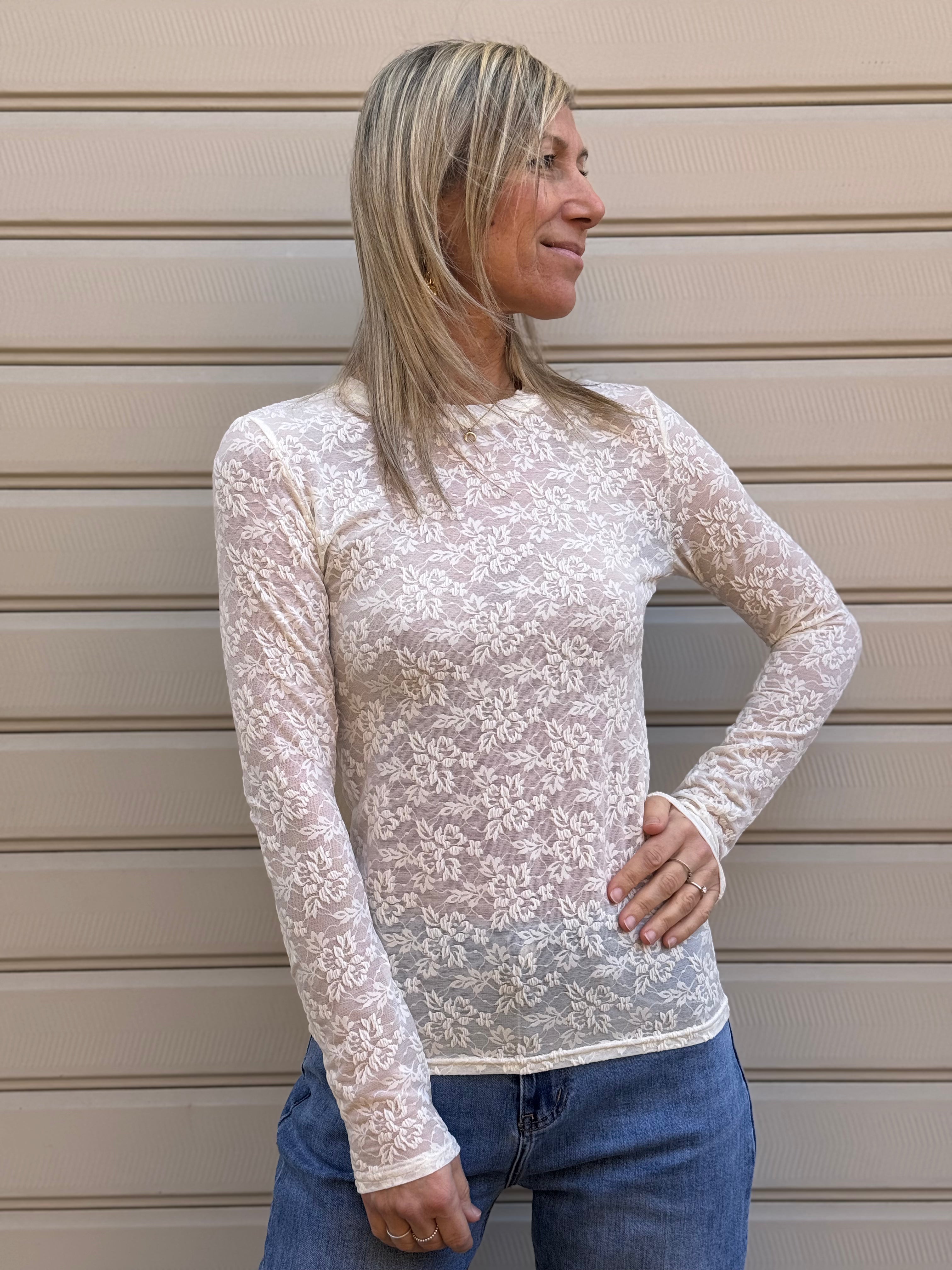 Maglia pizzo devorè adora