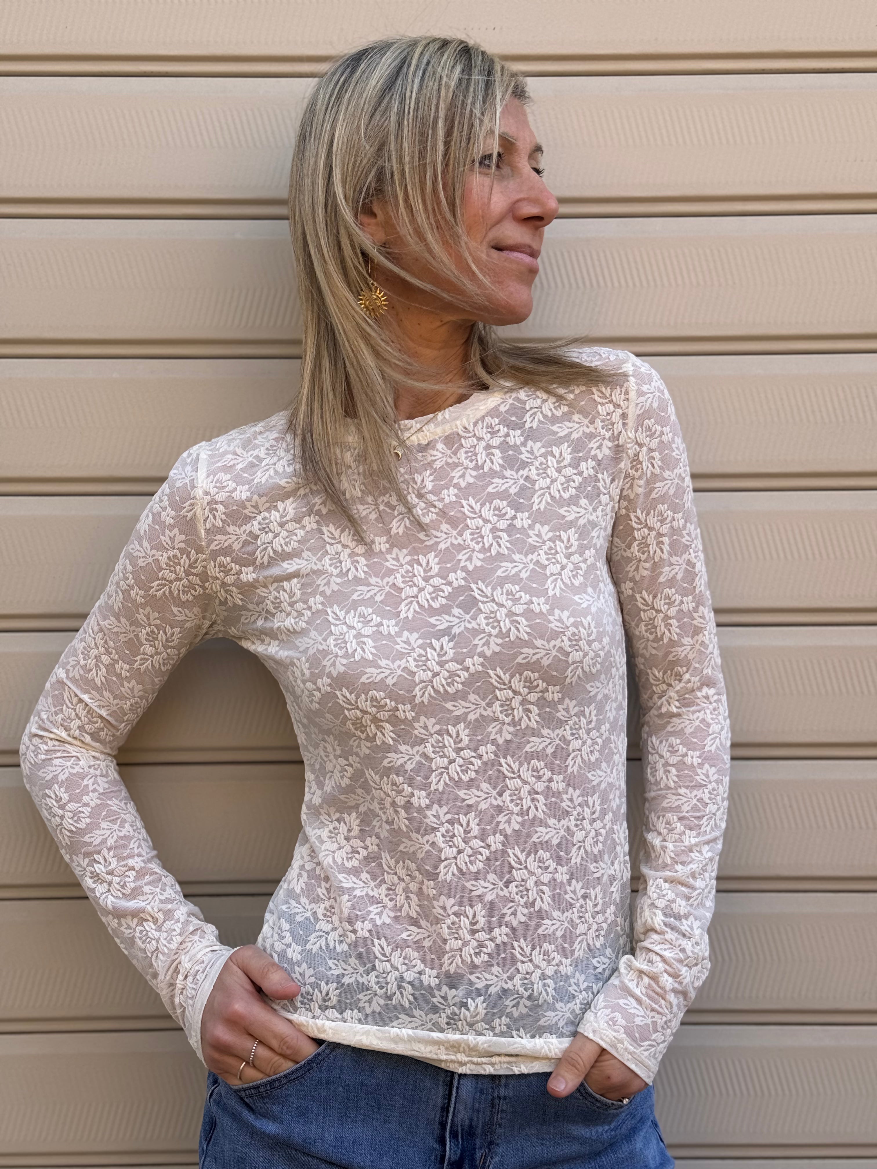 Maglia pizzo devorè adora