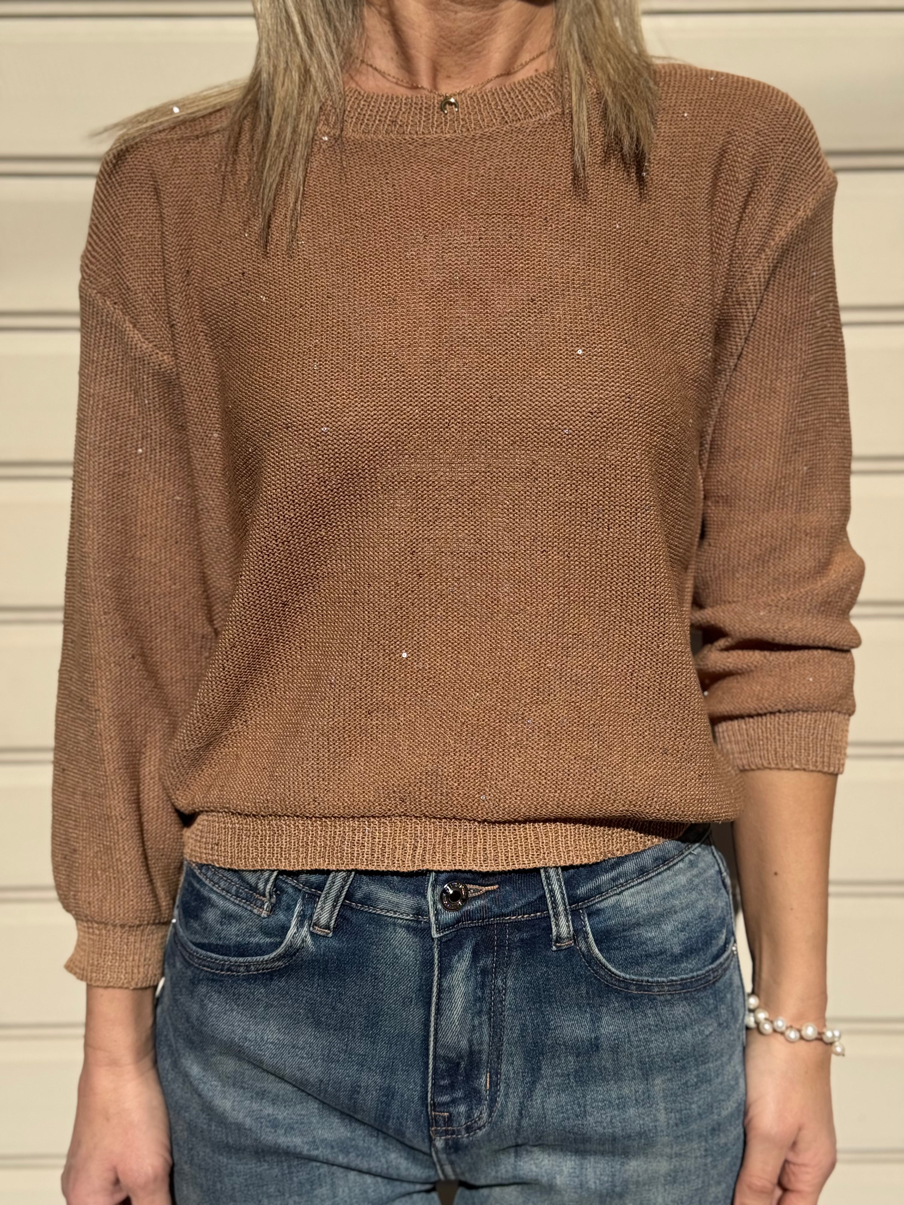 Maglia manica 3/4 micro paillettes mimì