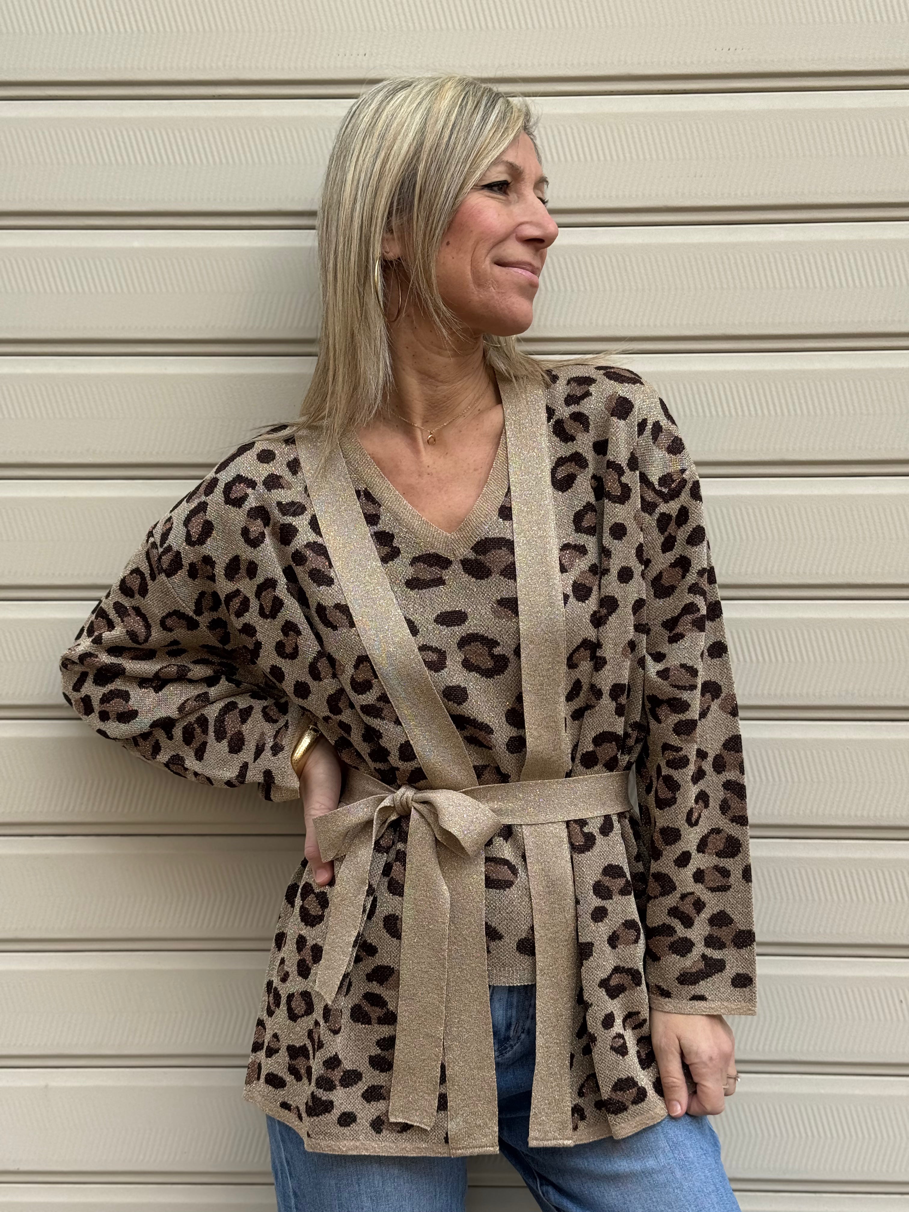 Cardigan kimono maculato kontatto