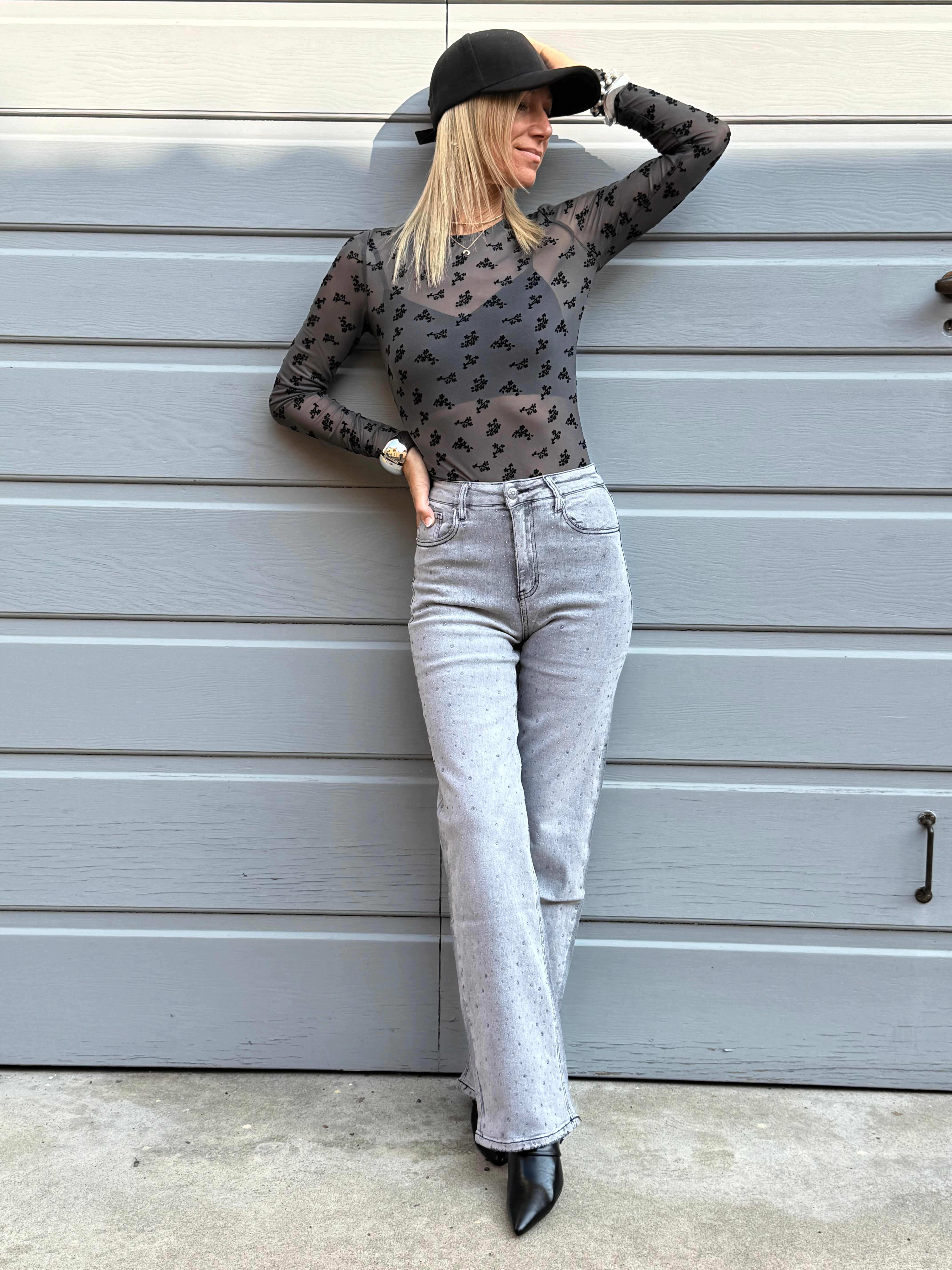 Jeans strass trasparenti mimì