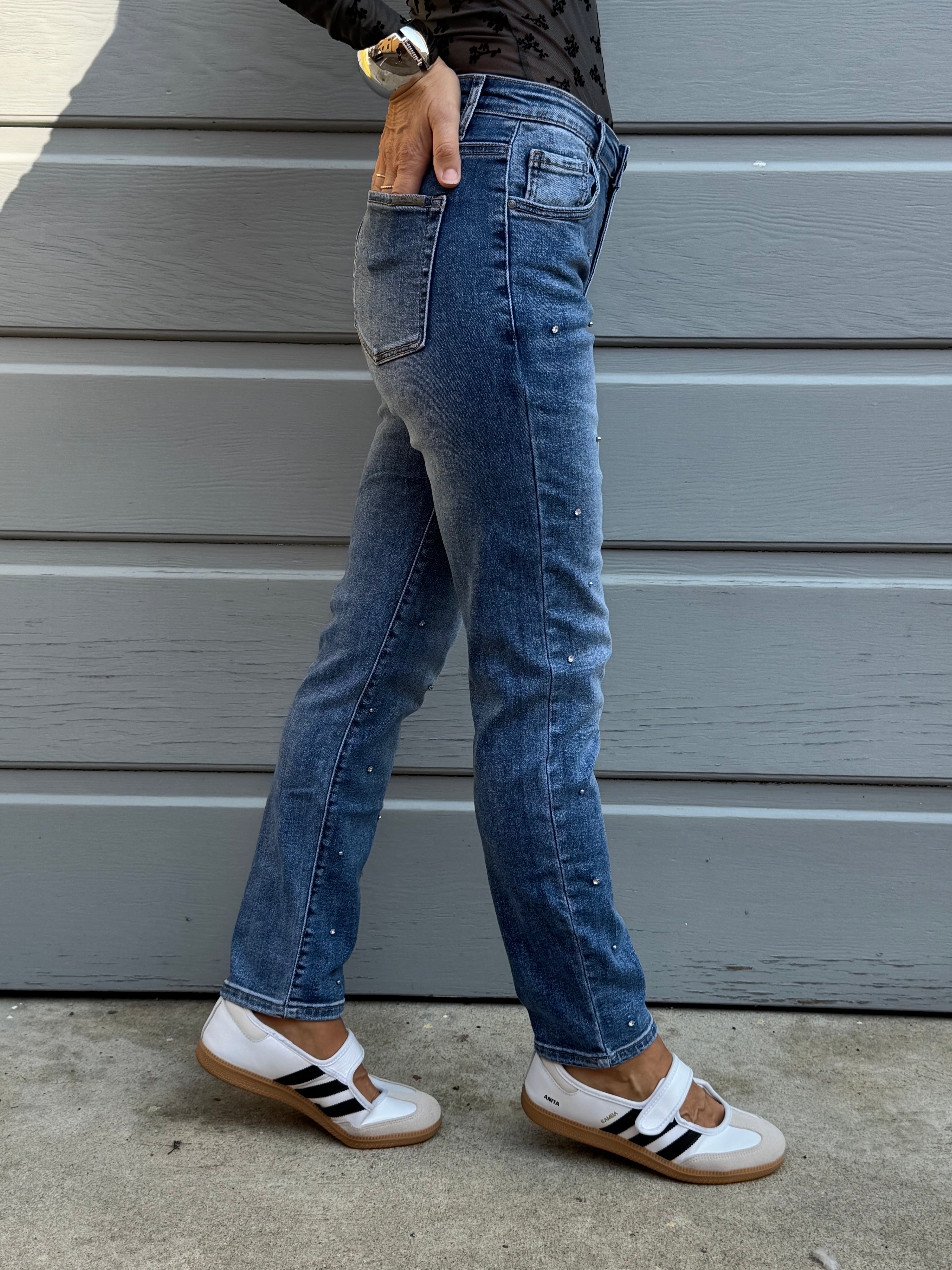 Jeans sigaretta gioiello mimì