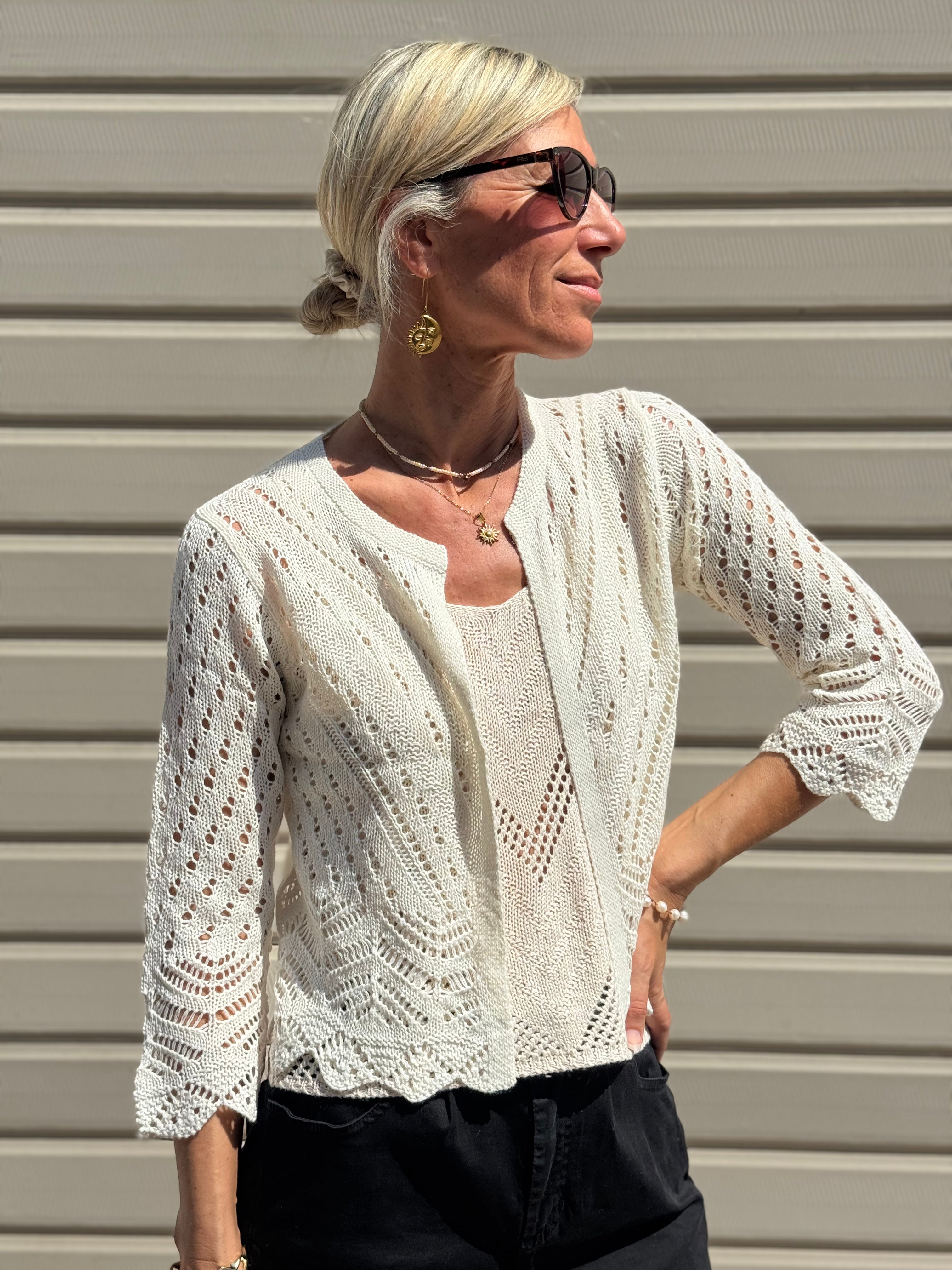 Cardigan Ricamo Corto