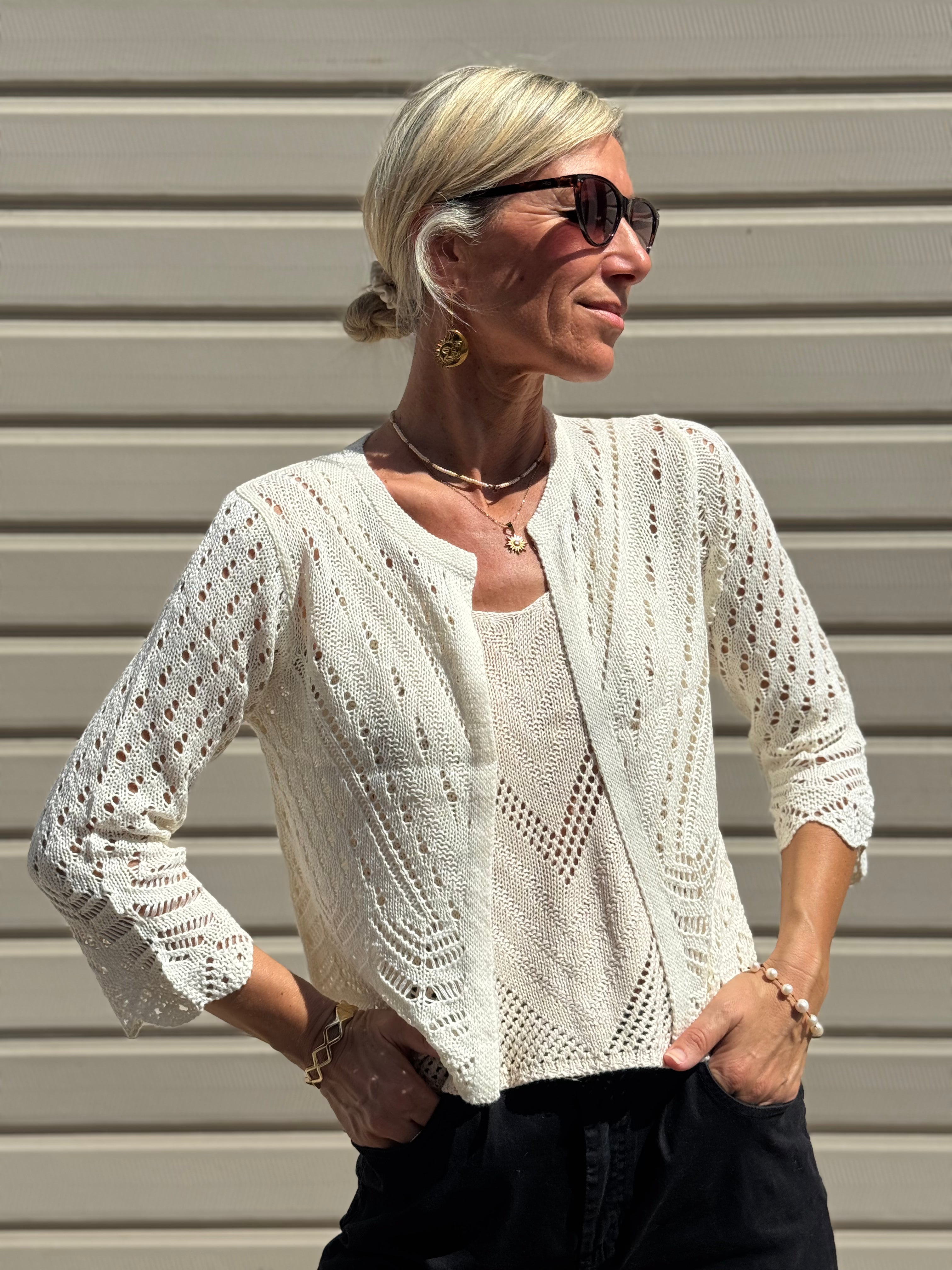 Cardigan Ricamo Corto
