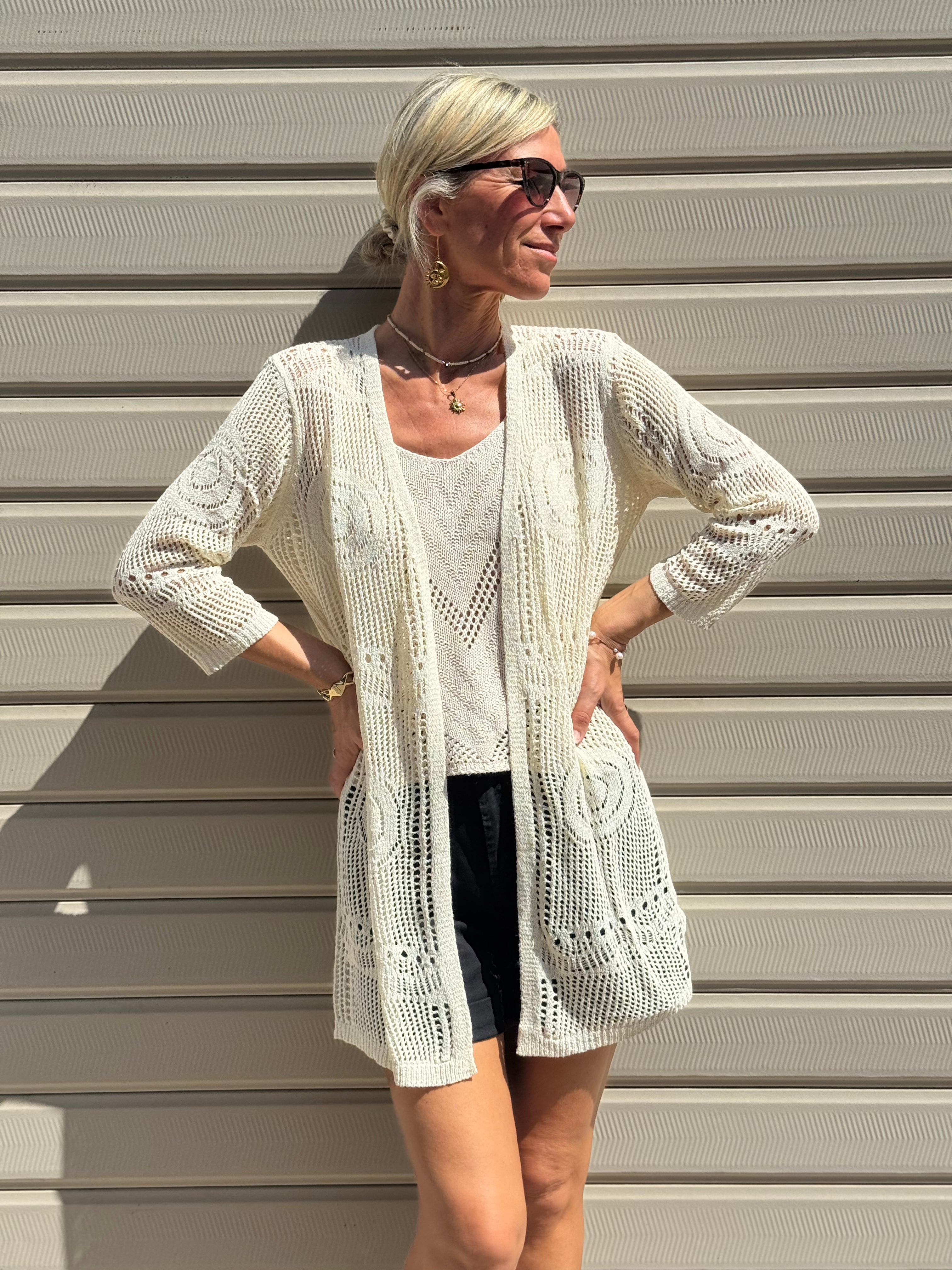Cardigan Ricamo Lungo