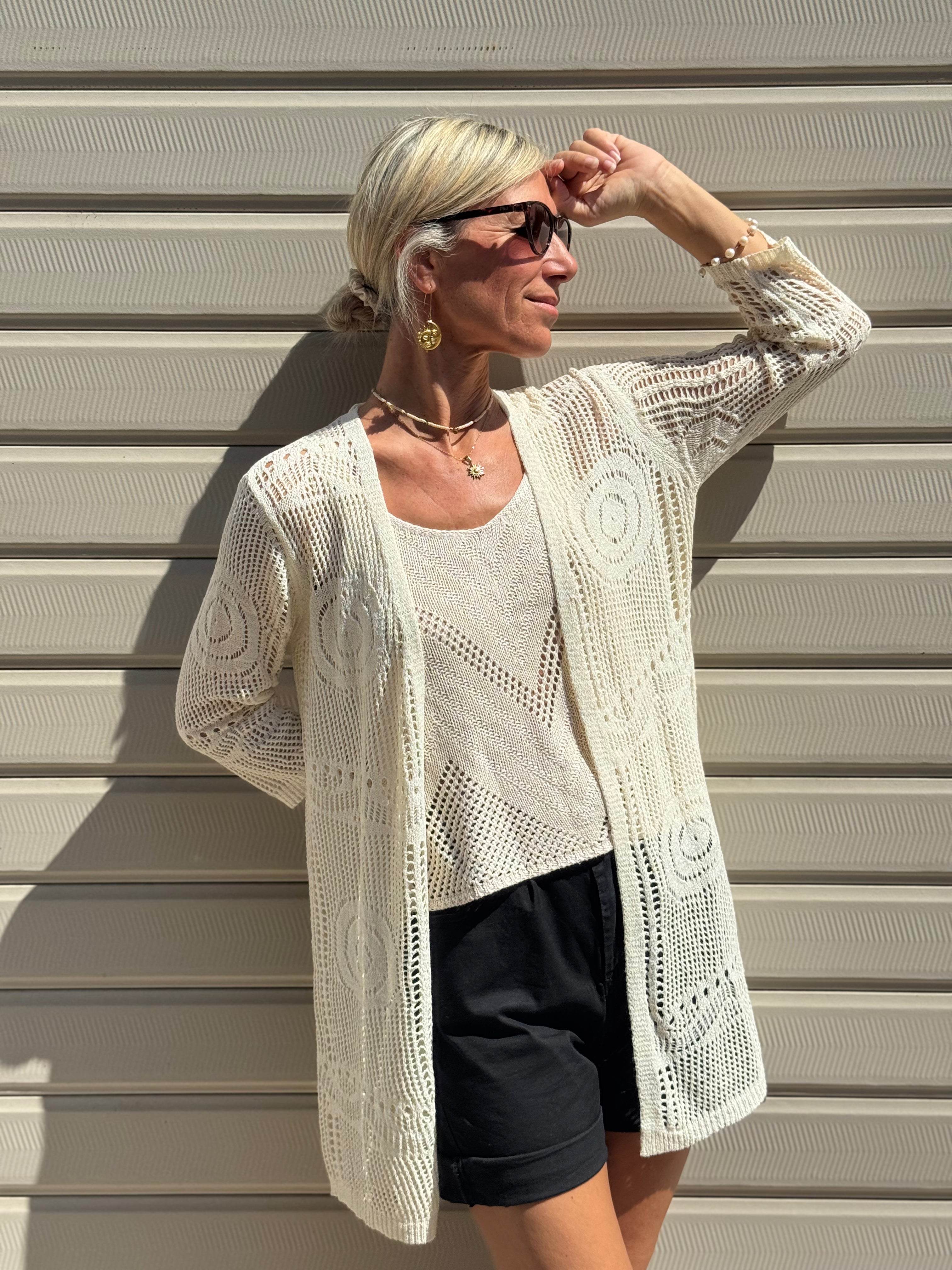Cardigan Ricamo Lungo