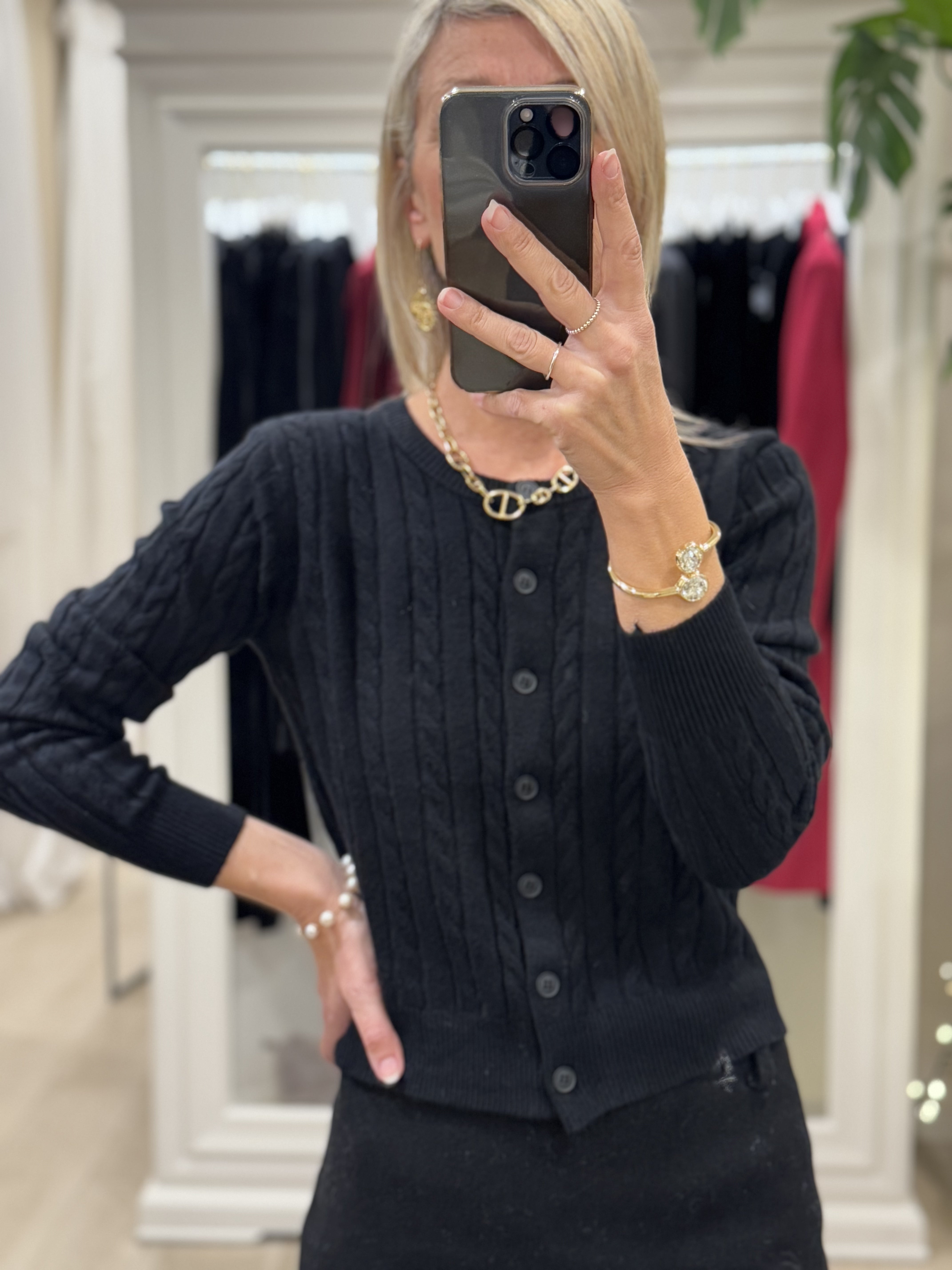 Cardigan Girocollo Trecce