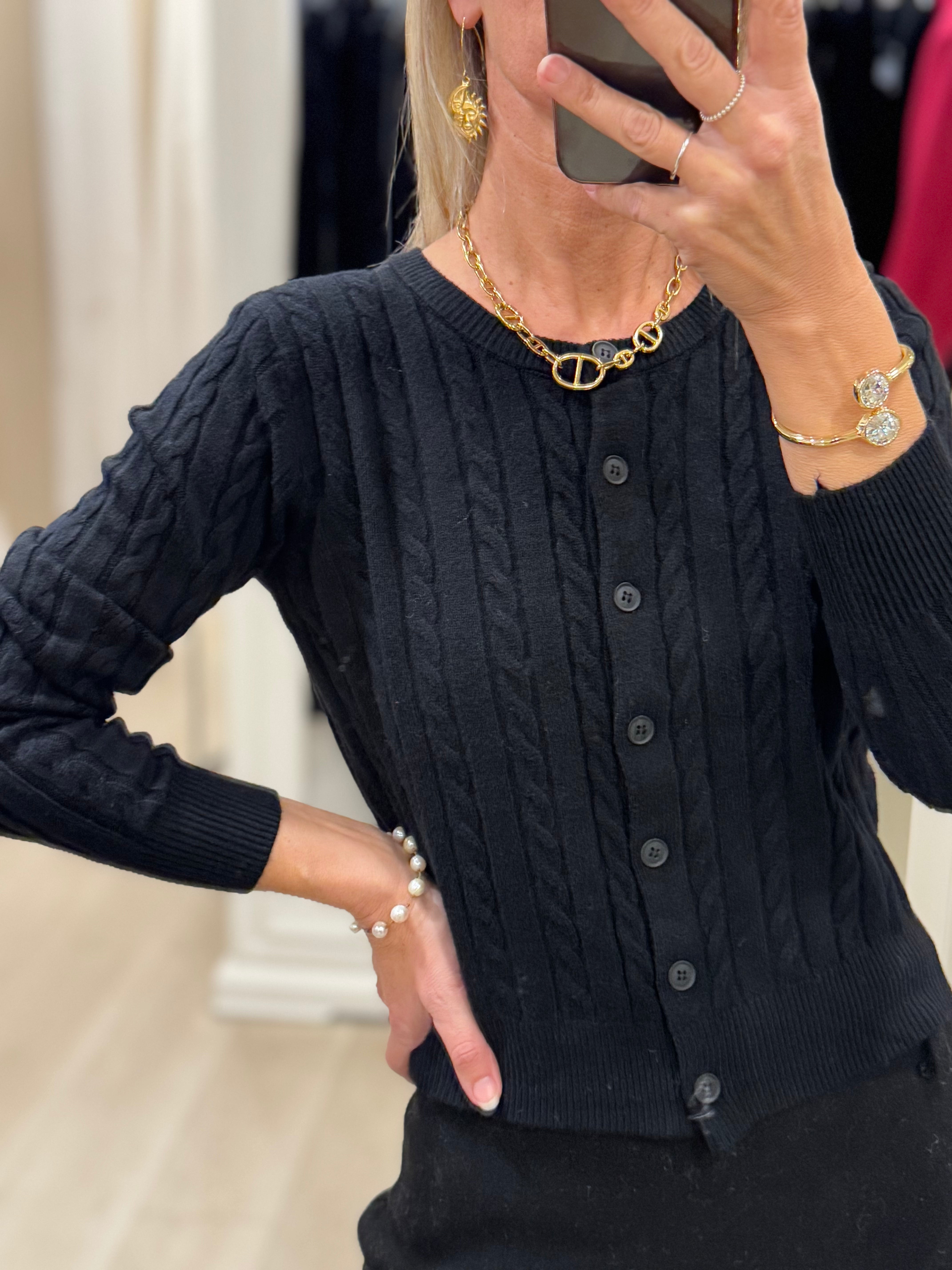 Cardigan Girocollo Trecce