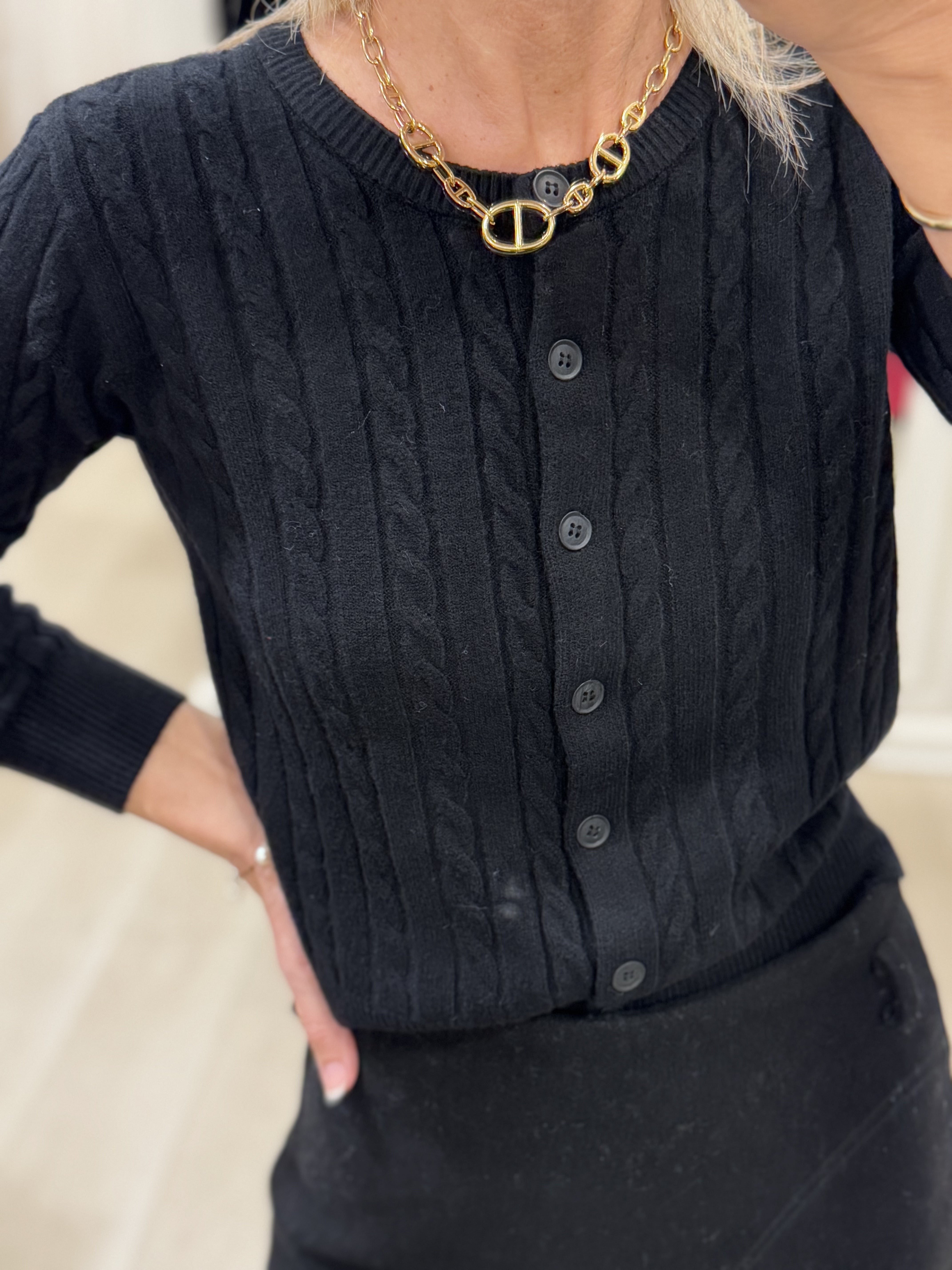 Cardigan Girocollo Trecce