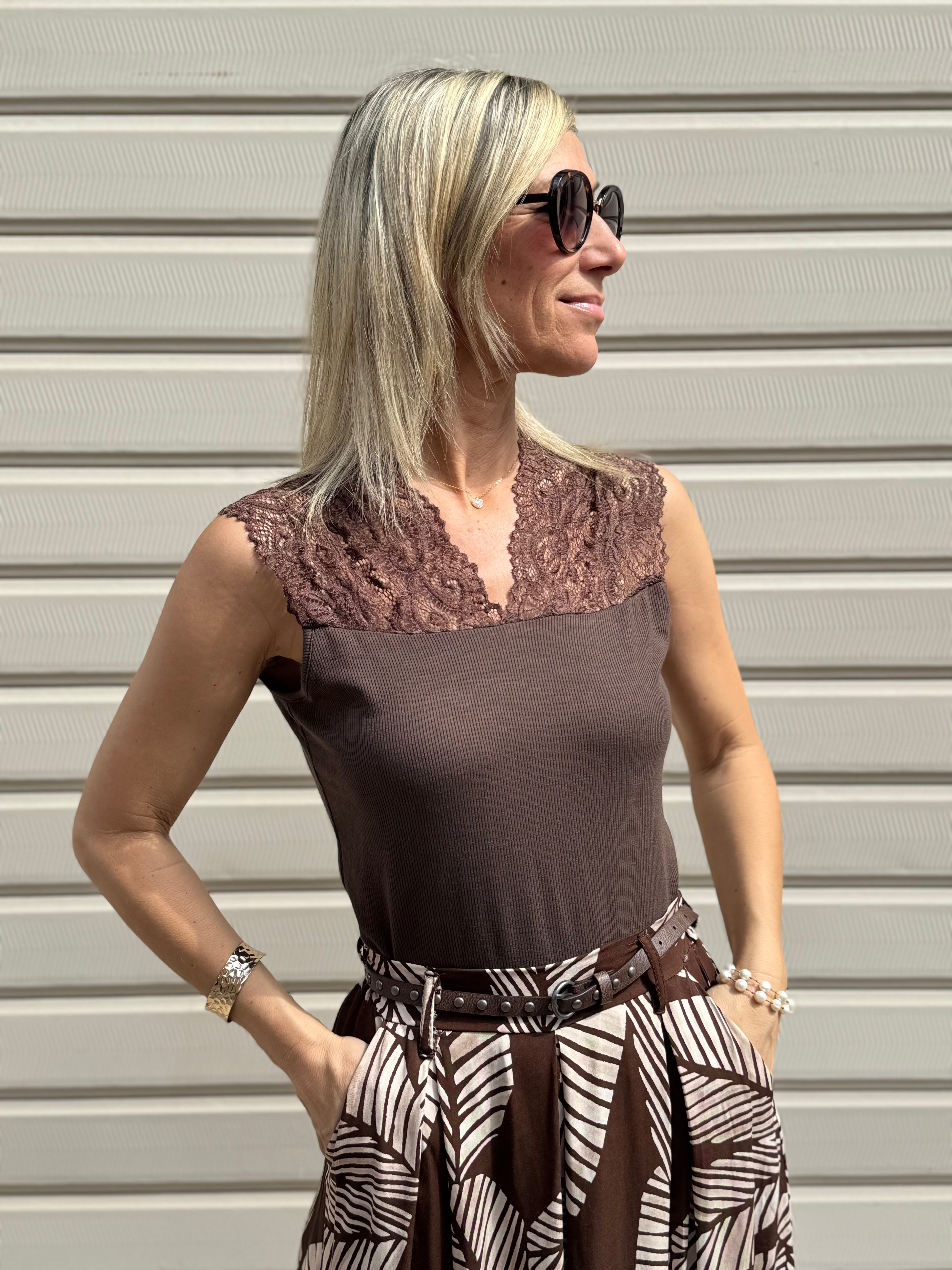 Top pizzo lyocell adora