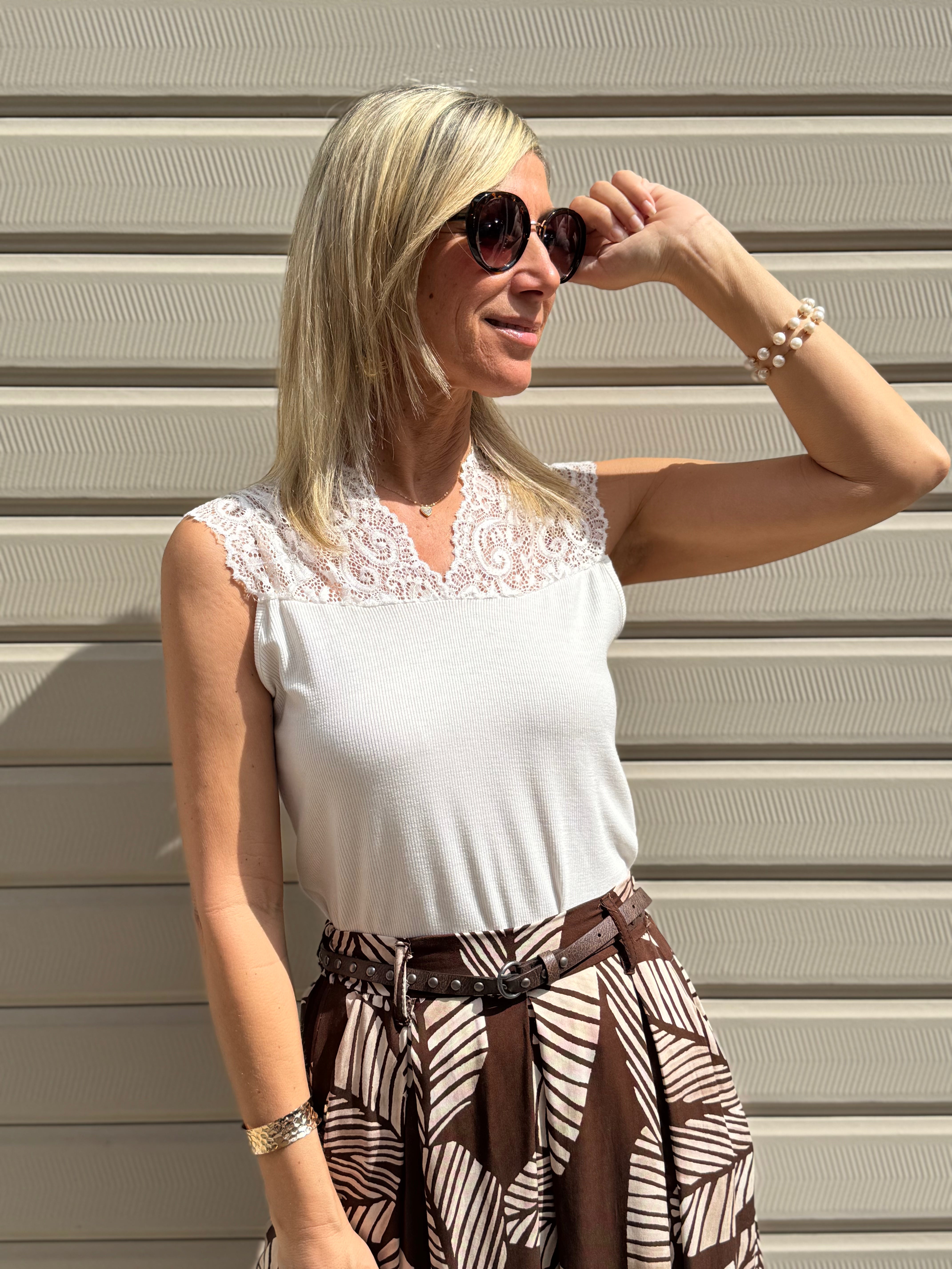 Top pizzo lyocell adora