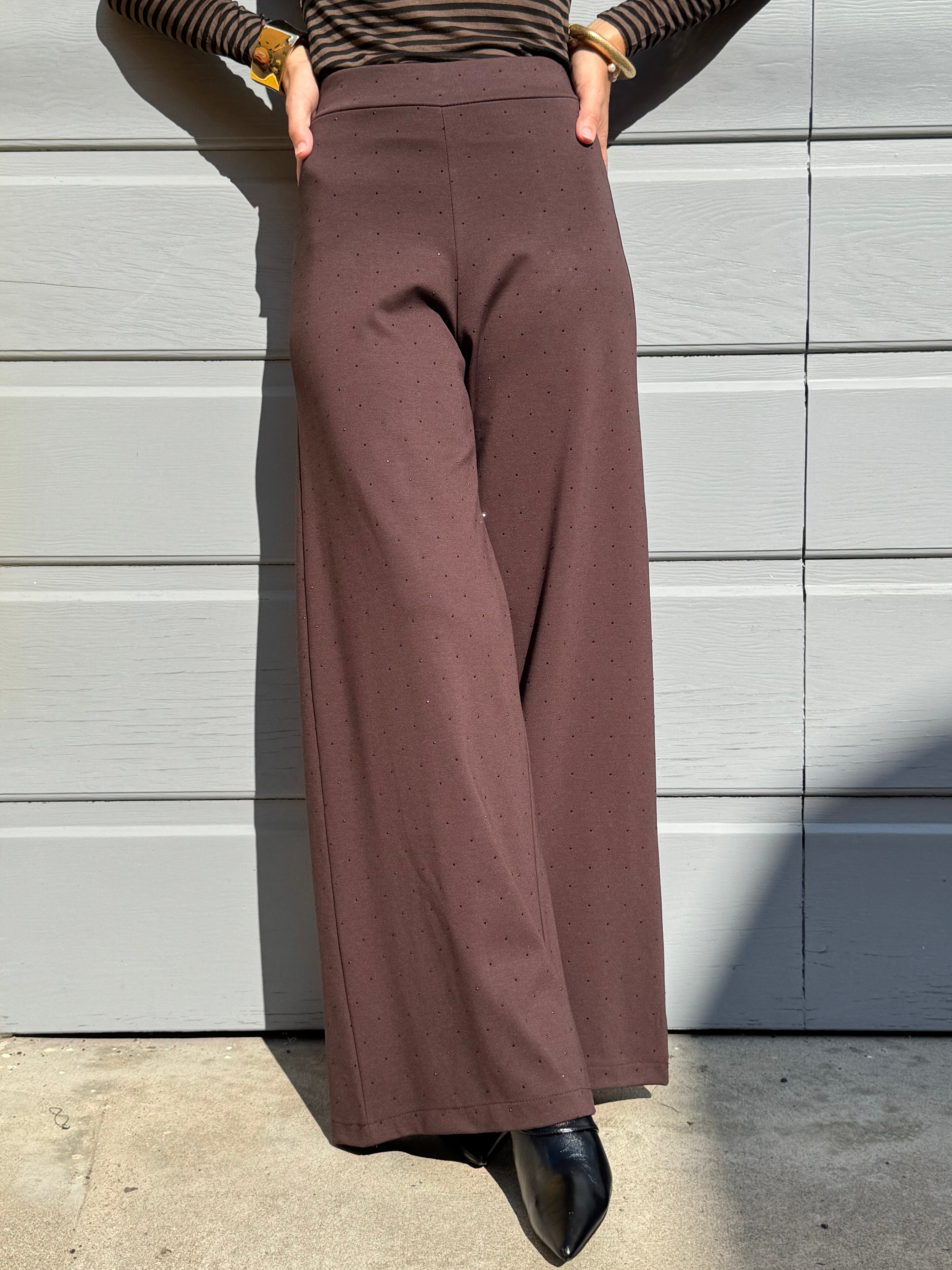 Pantalone palazzo strass adora