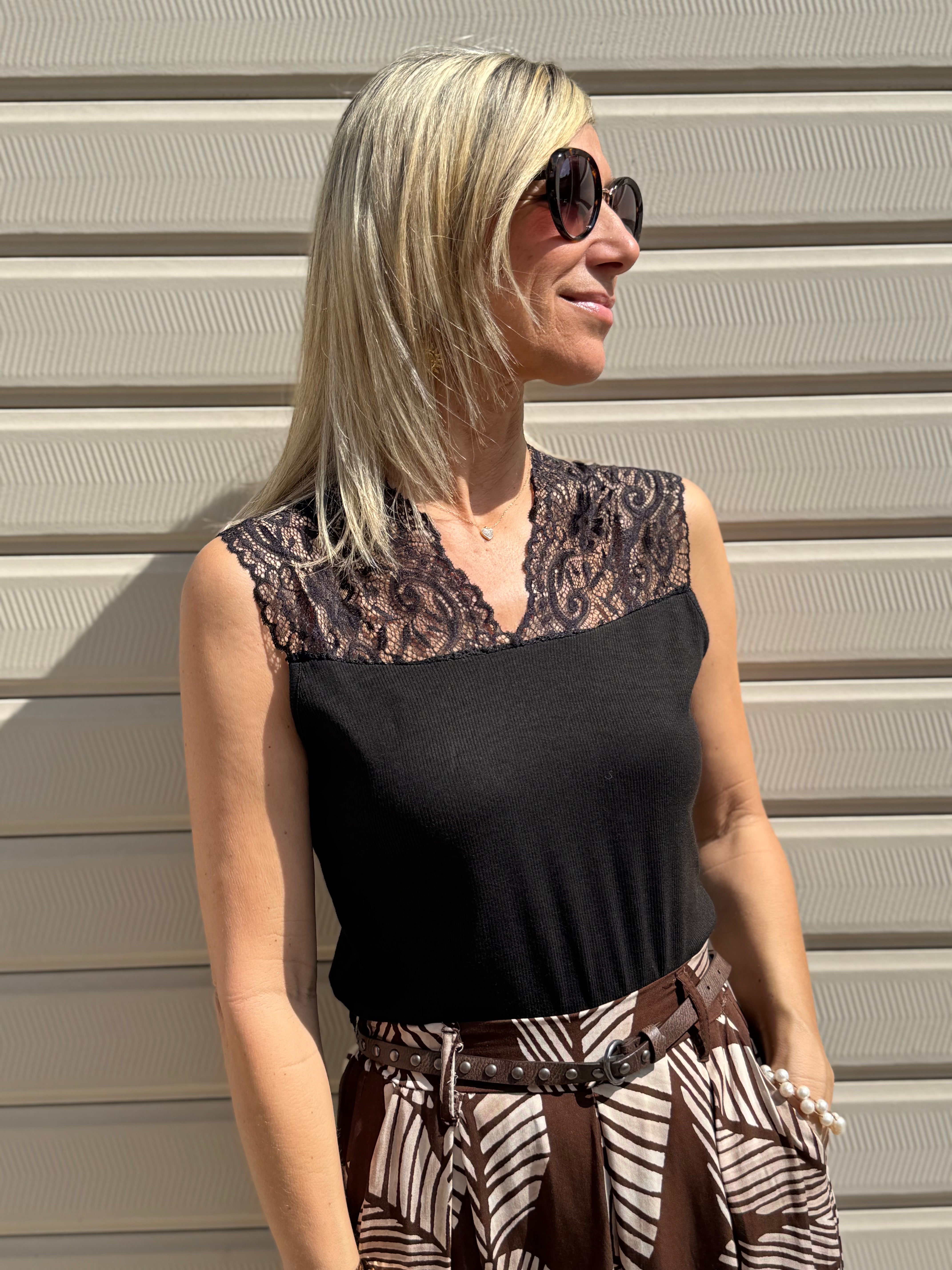 Top pizzo lyocell adora