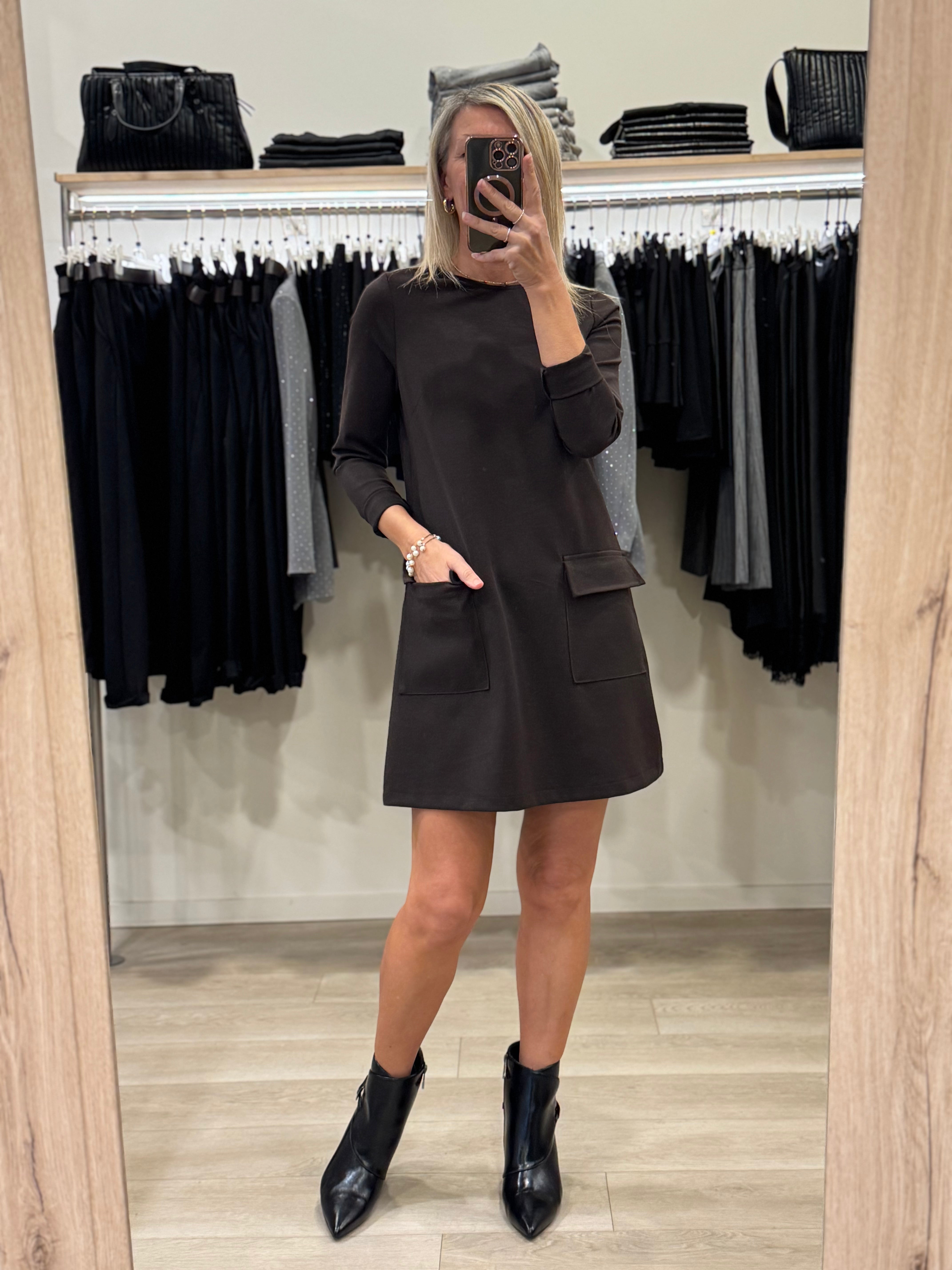 Abito tasche misto lana