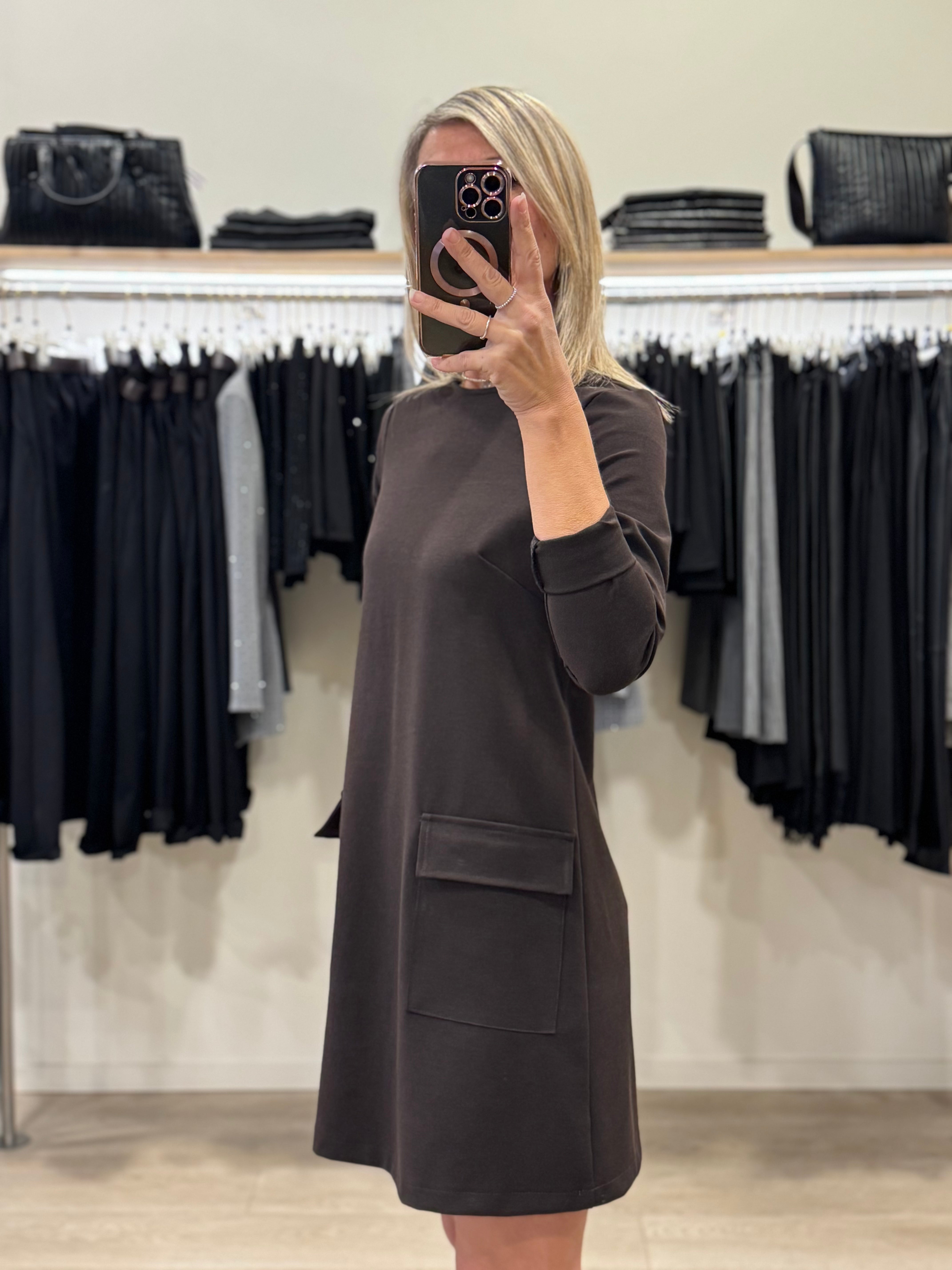 Abito tasche misto lana