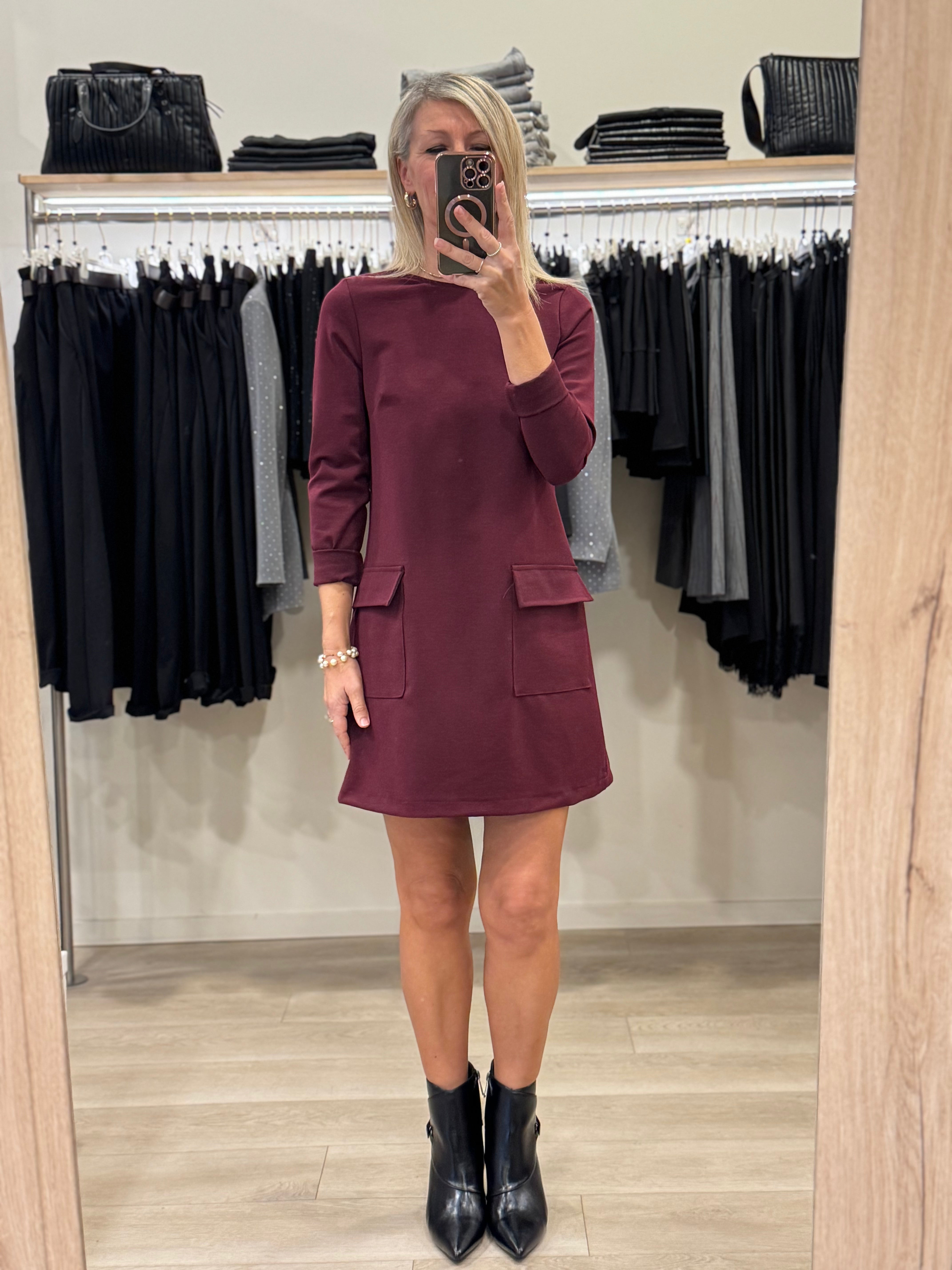 Abito tasche misto lana