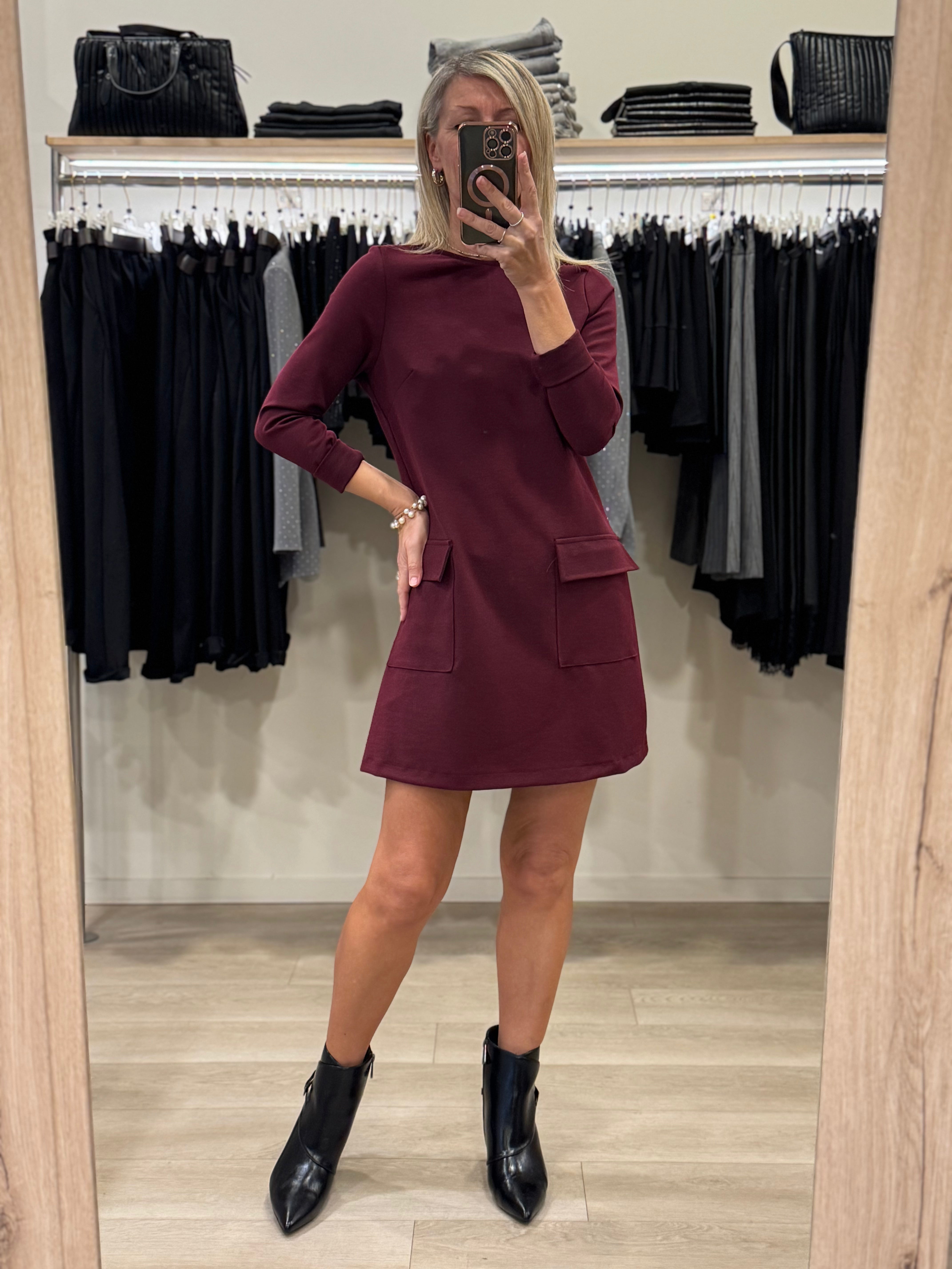 Abito tasche misto lana