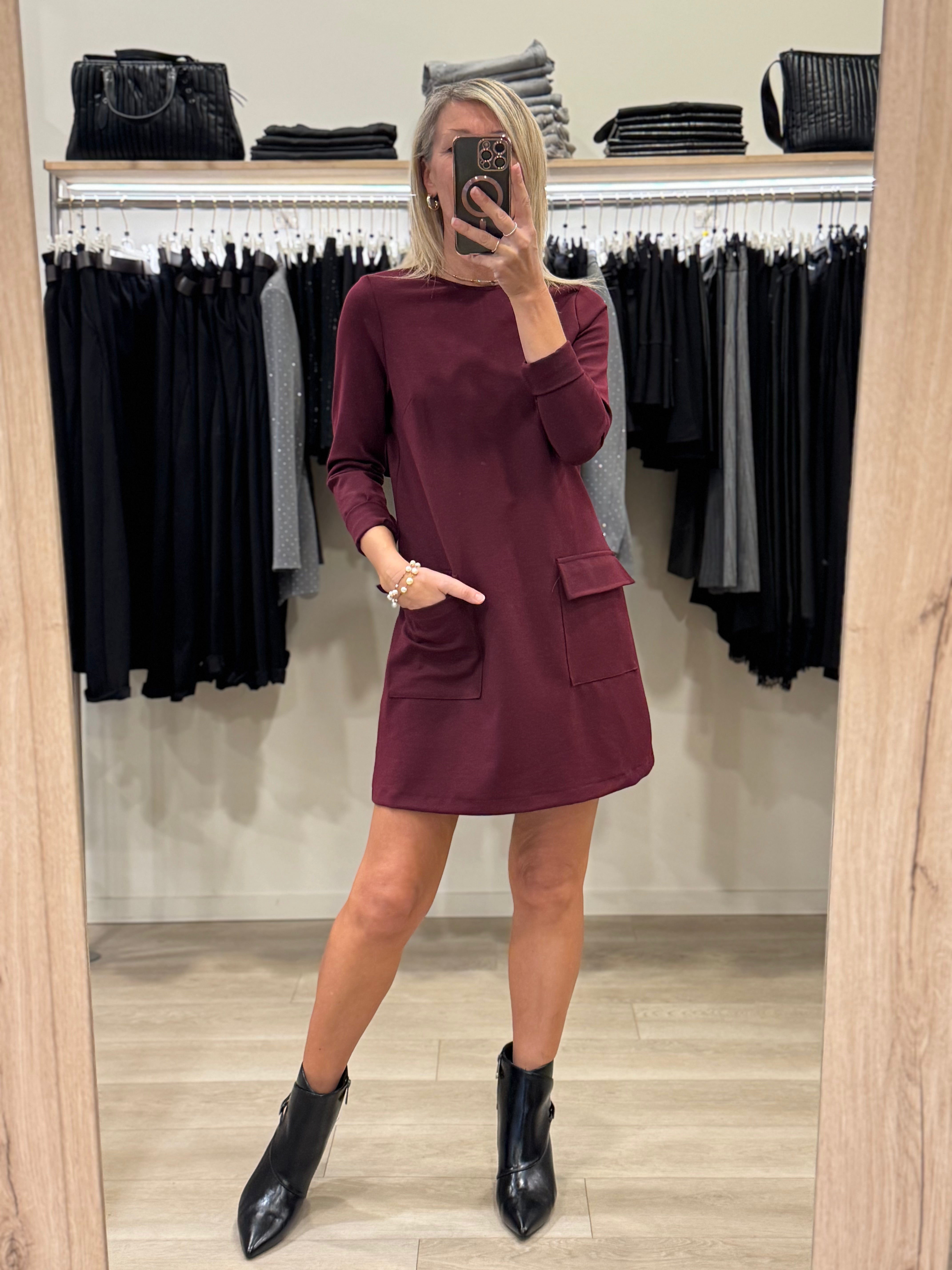 Abito tasche misto lana