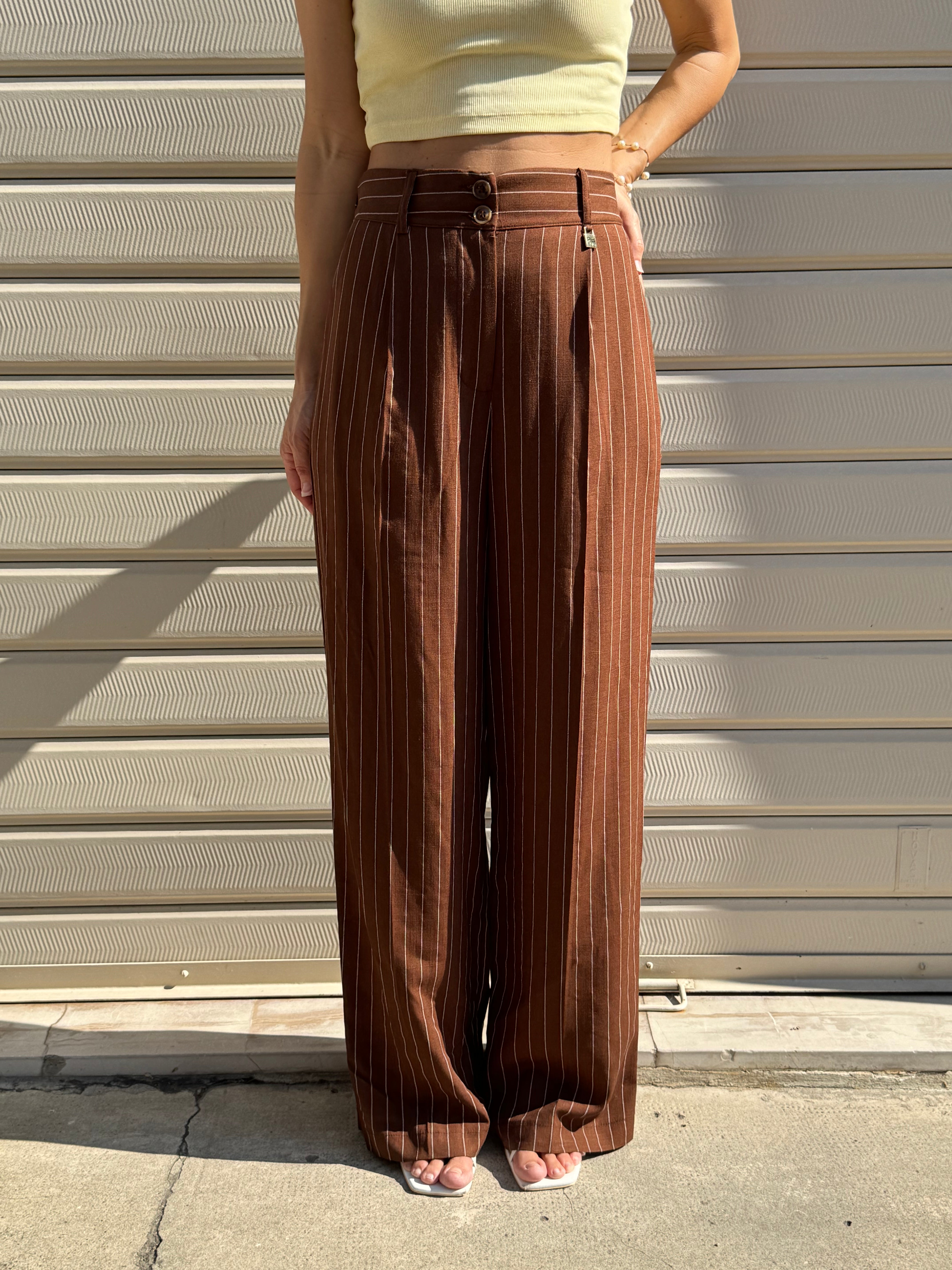 Pantalone gessato lino artigli