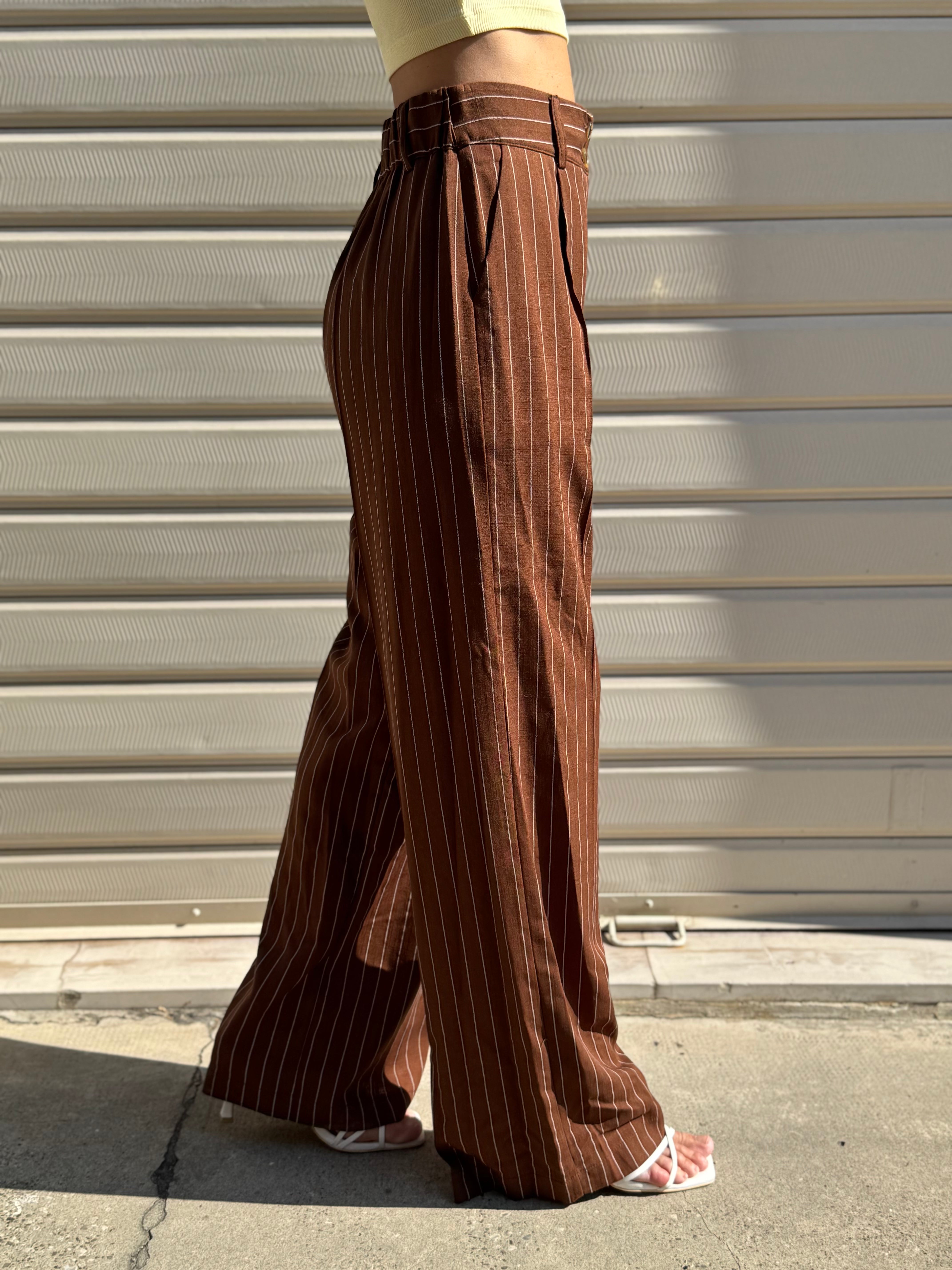 Pantalone gessato lino artigli