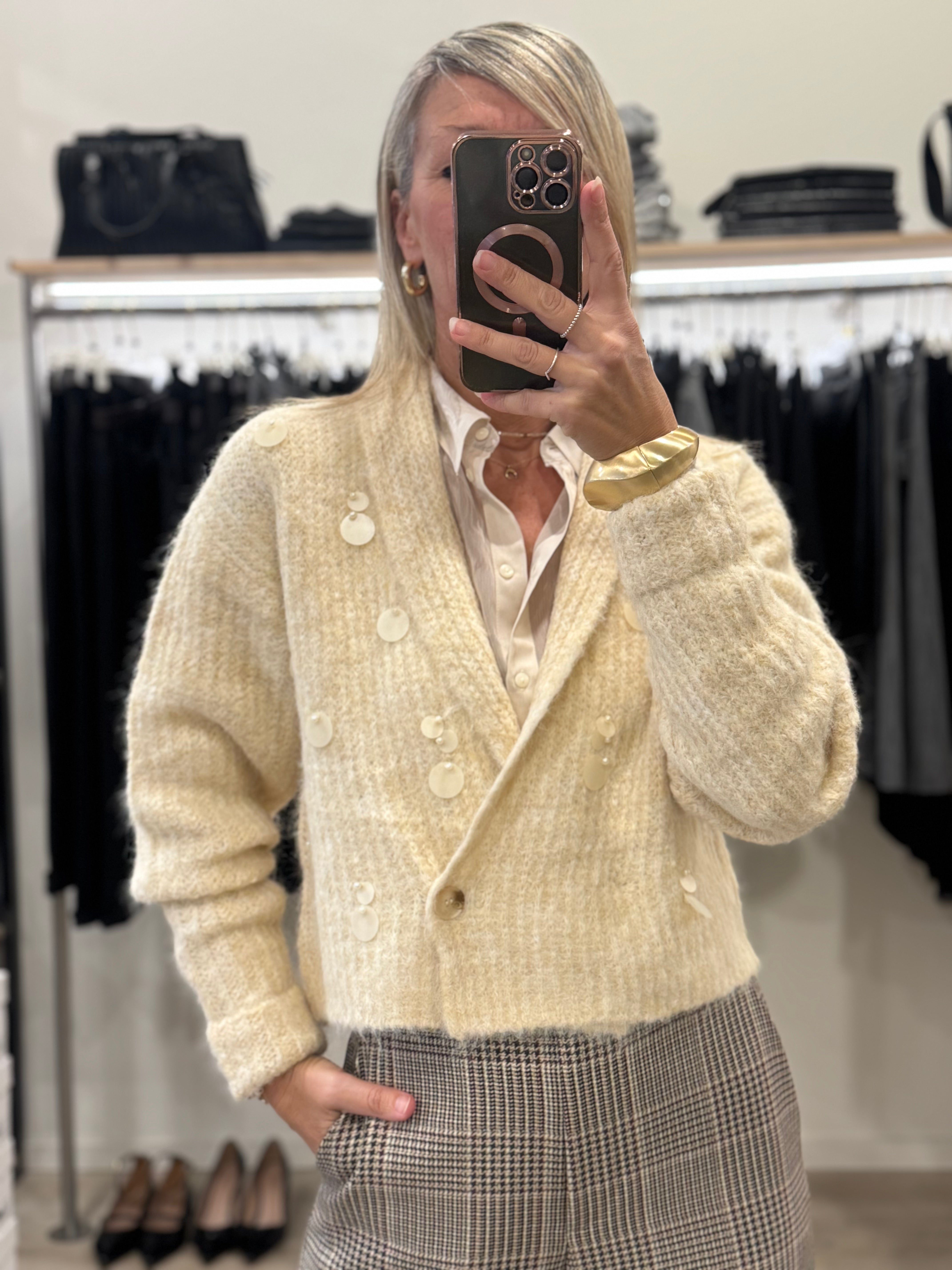 Cardigan lana maxi pillettes