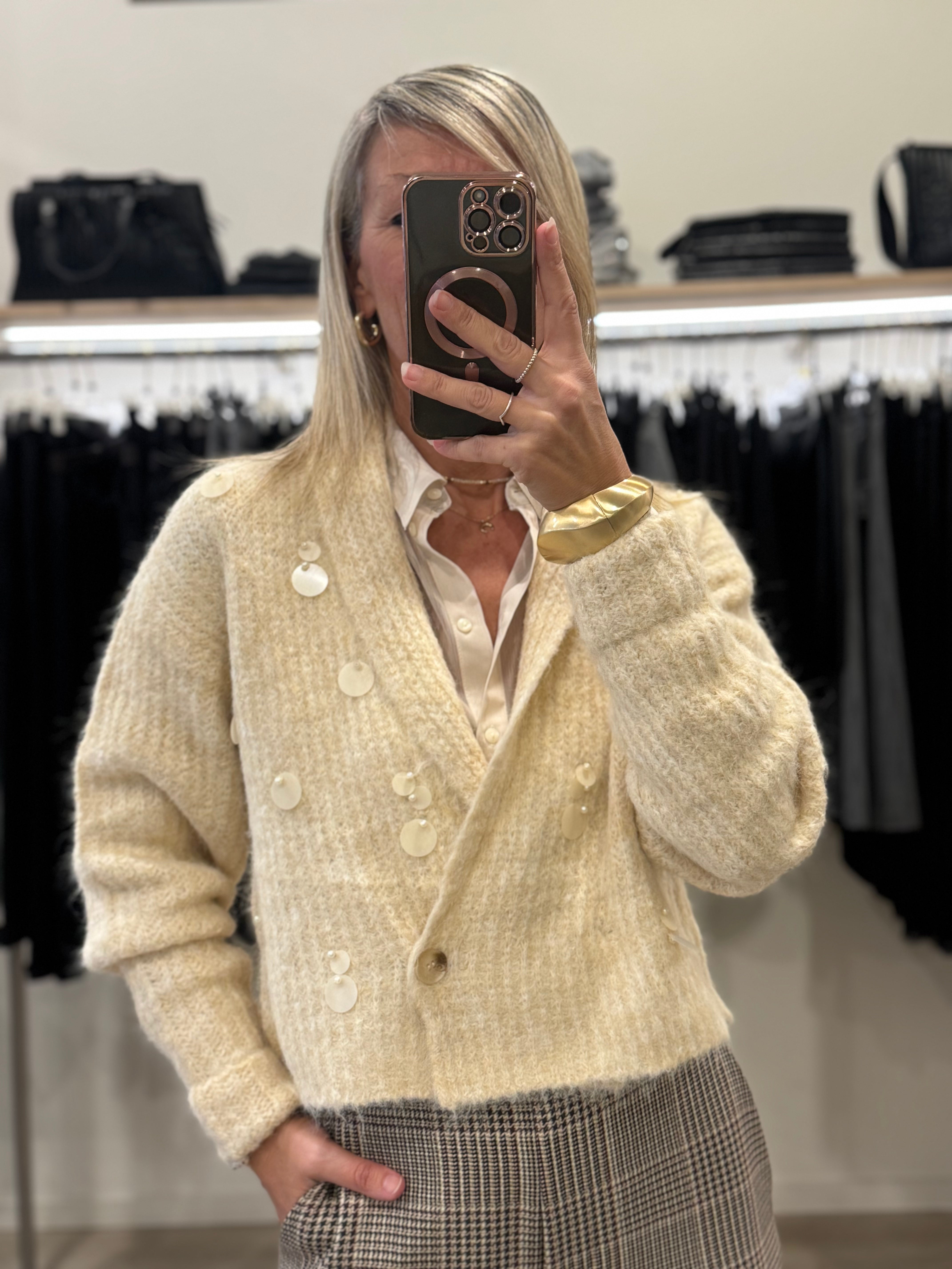 Cardigan lana maxi pillettes