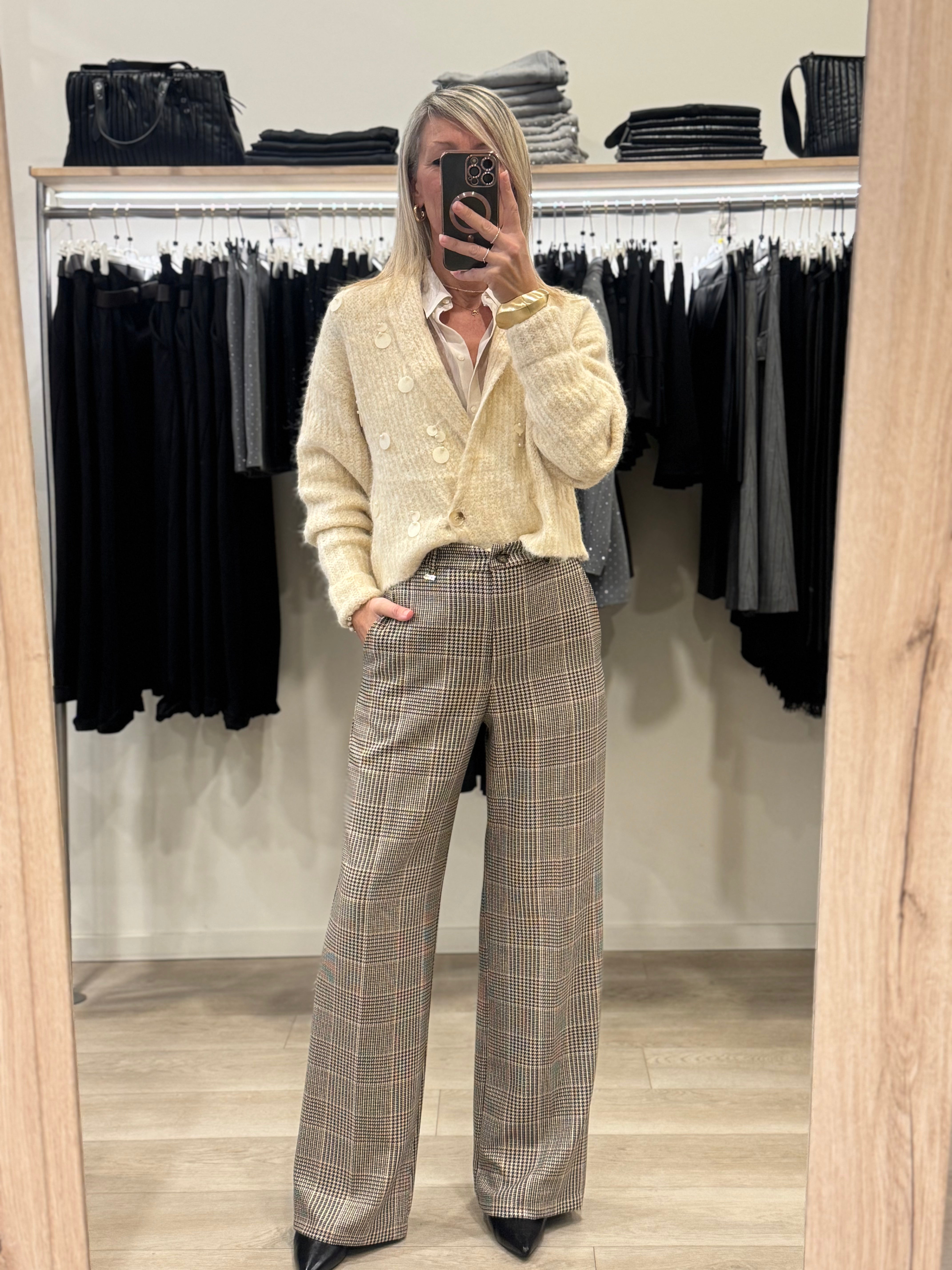 Cardigan lana maxi pillettes